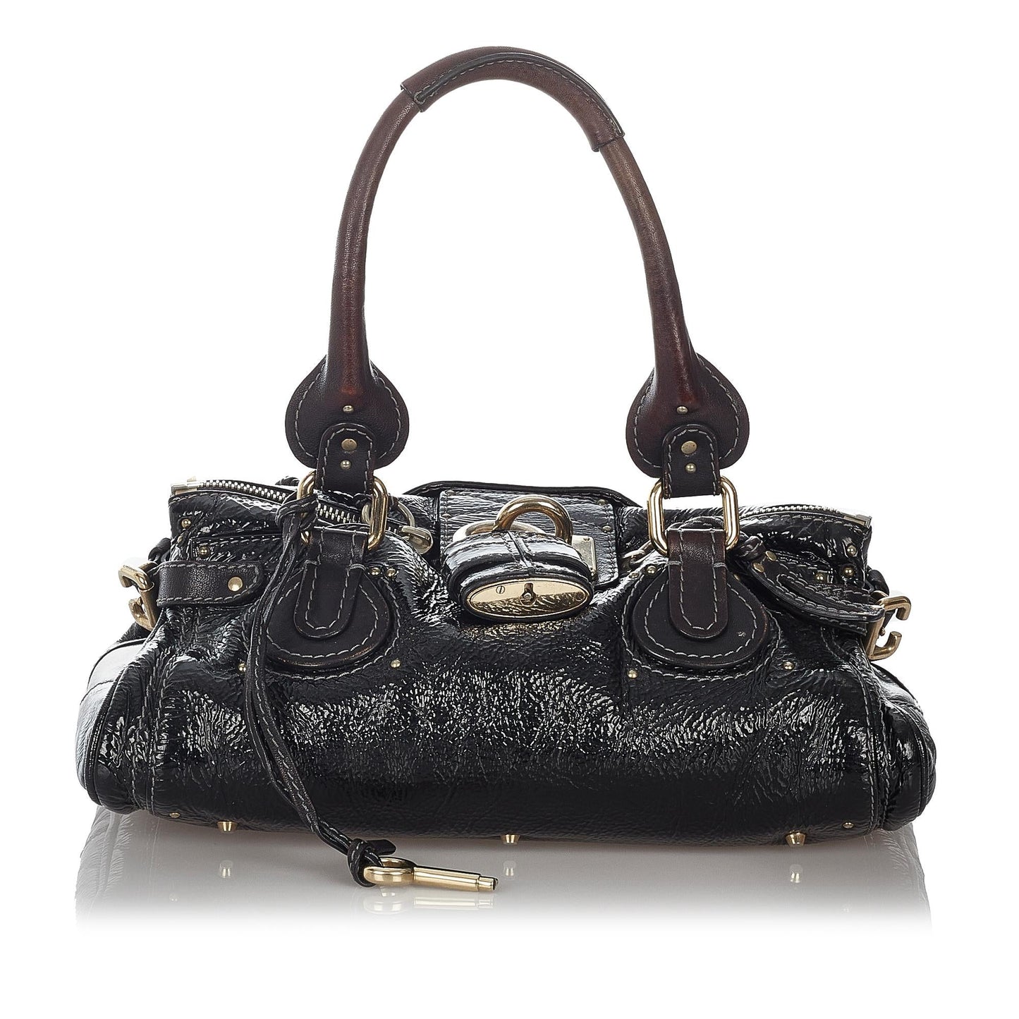 Chloe Paddington Patent Leather Handbag (SHG-26963)