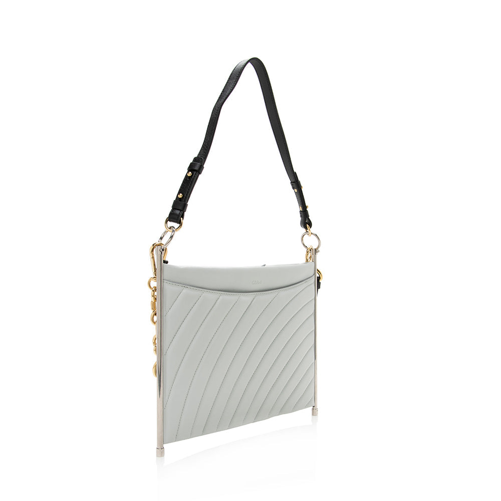 Chloe Quilted Leather Roy Shoulder Bag (SHF-15789)