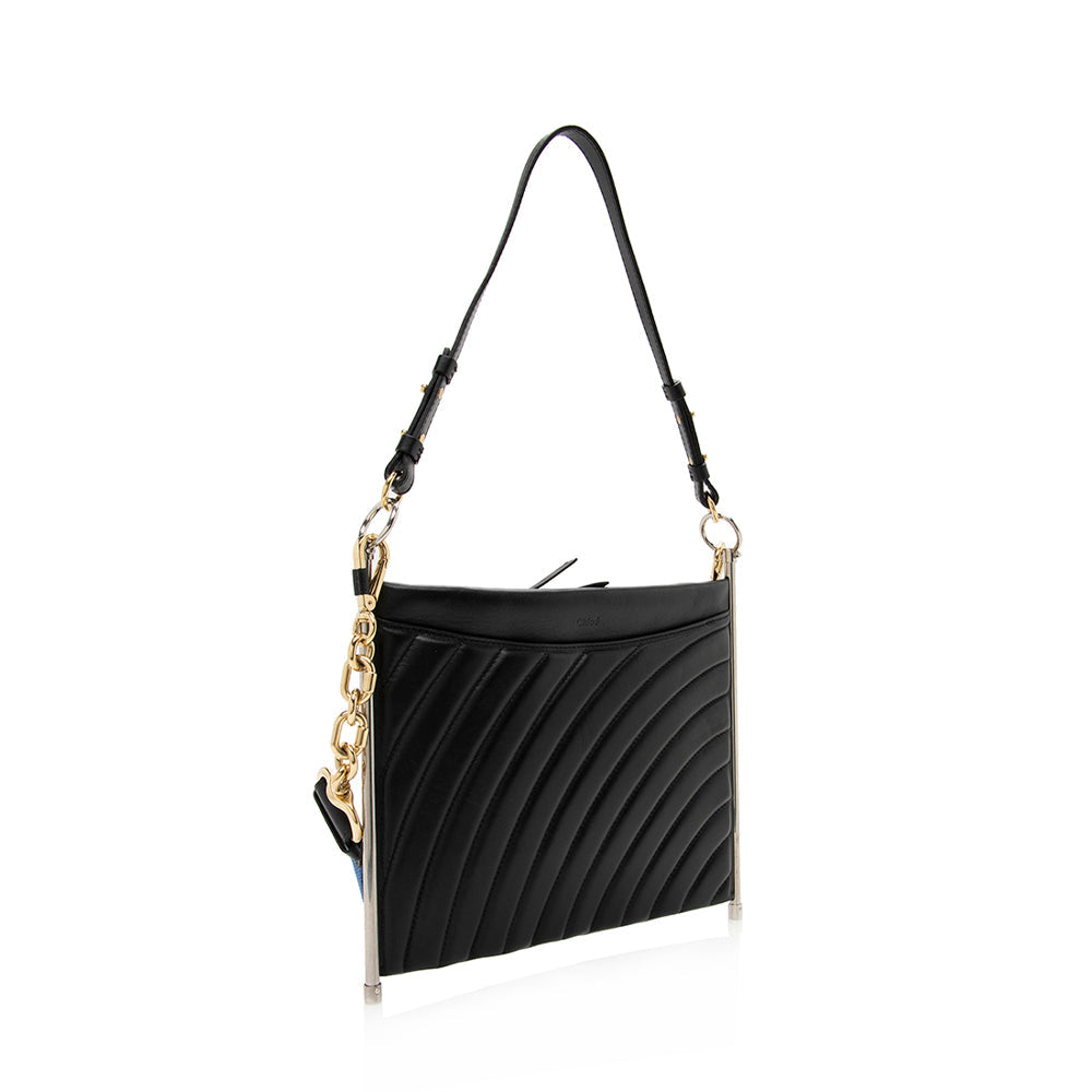 Chloe Quilted Leather Roy Shoulder Bag (SHF-15790)