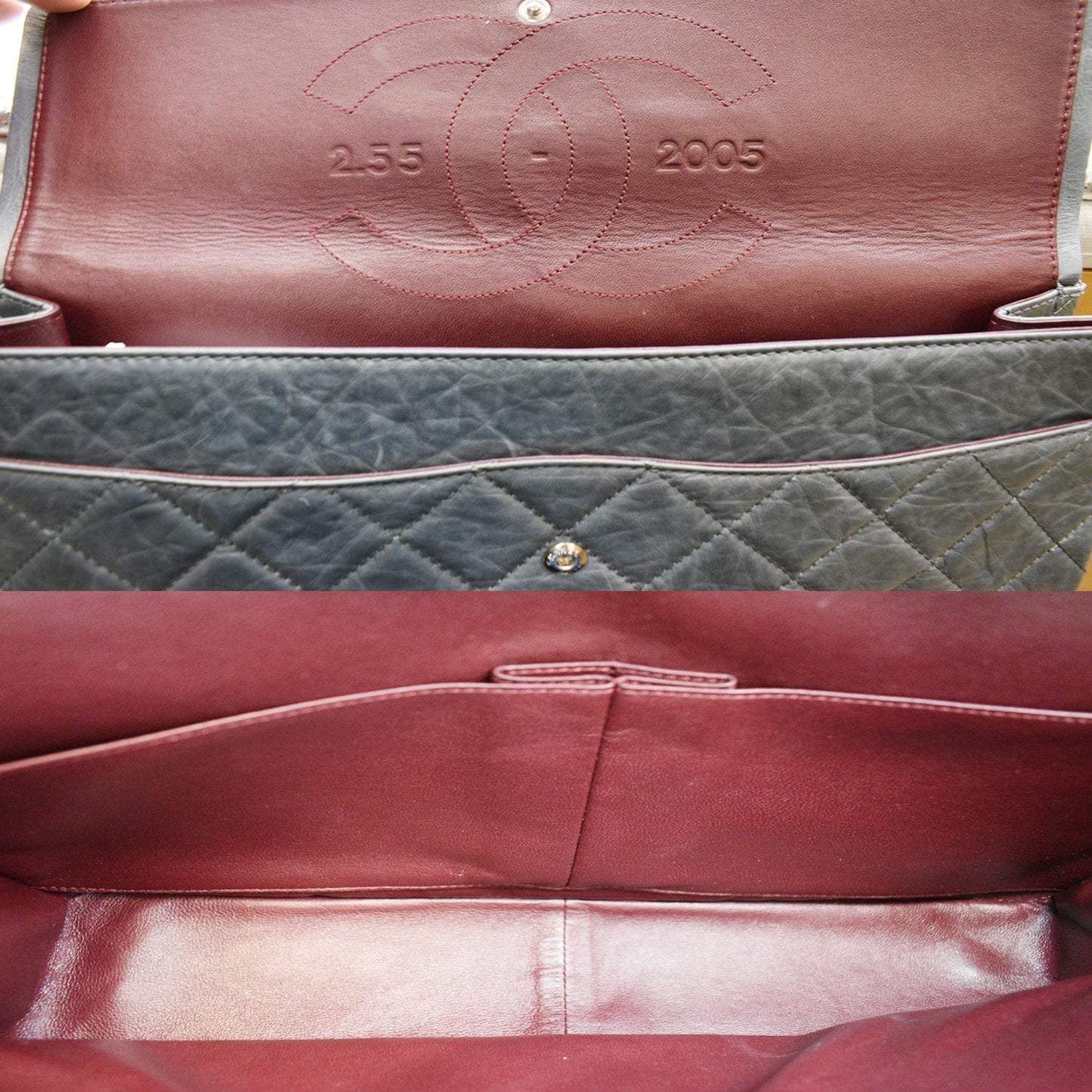 CHANEL 50th Anniversary 2.55 Reissue 228 Quilted Aged Calfskin Shoulder Bag Grey