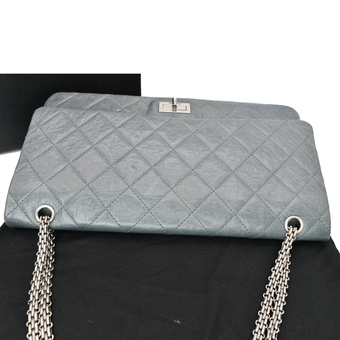 CHANEL 50th Anniversary 2.55 Reissue 228 Quilted Aged Calfskin Shoulder Bag Grey