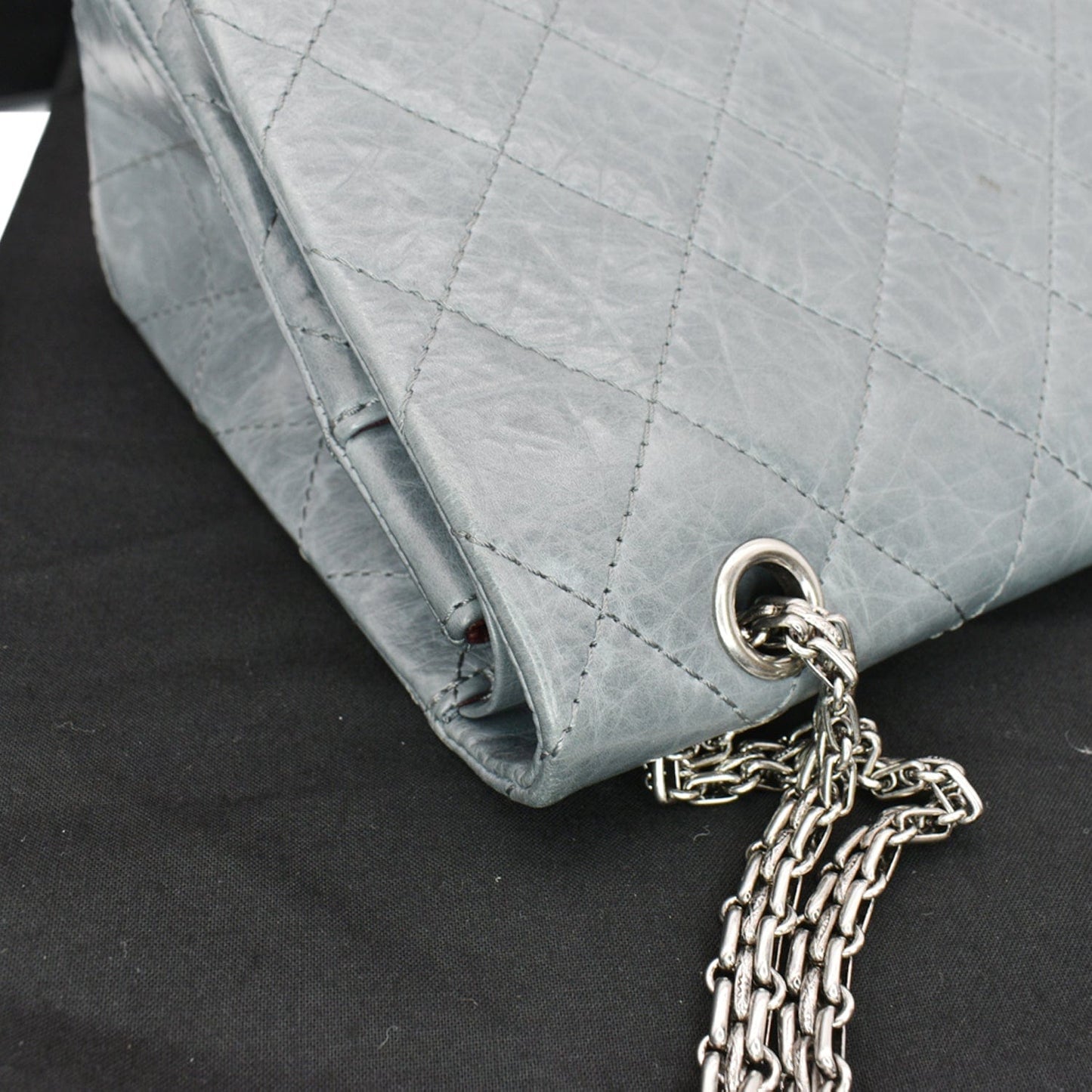 CHANEL 50th Anniversary 2.55 Reissue 228 Quilted Aged Calfskin Shoulder Bag Grey
