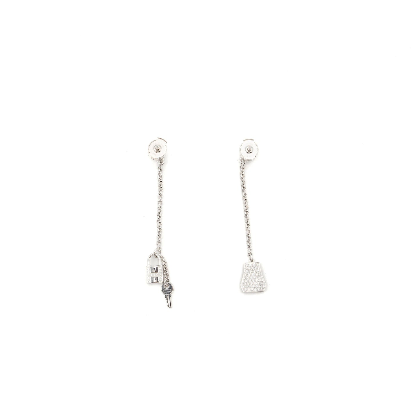 Hermes Kelly Clochette Earrings White Gold, Diamonds