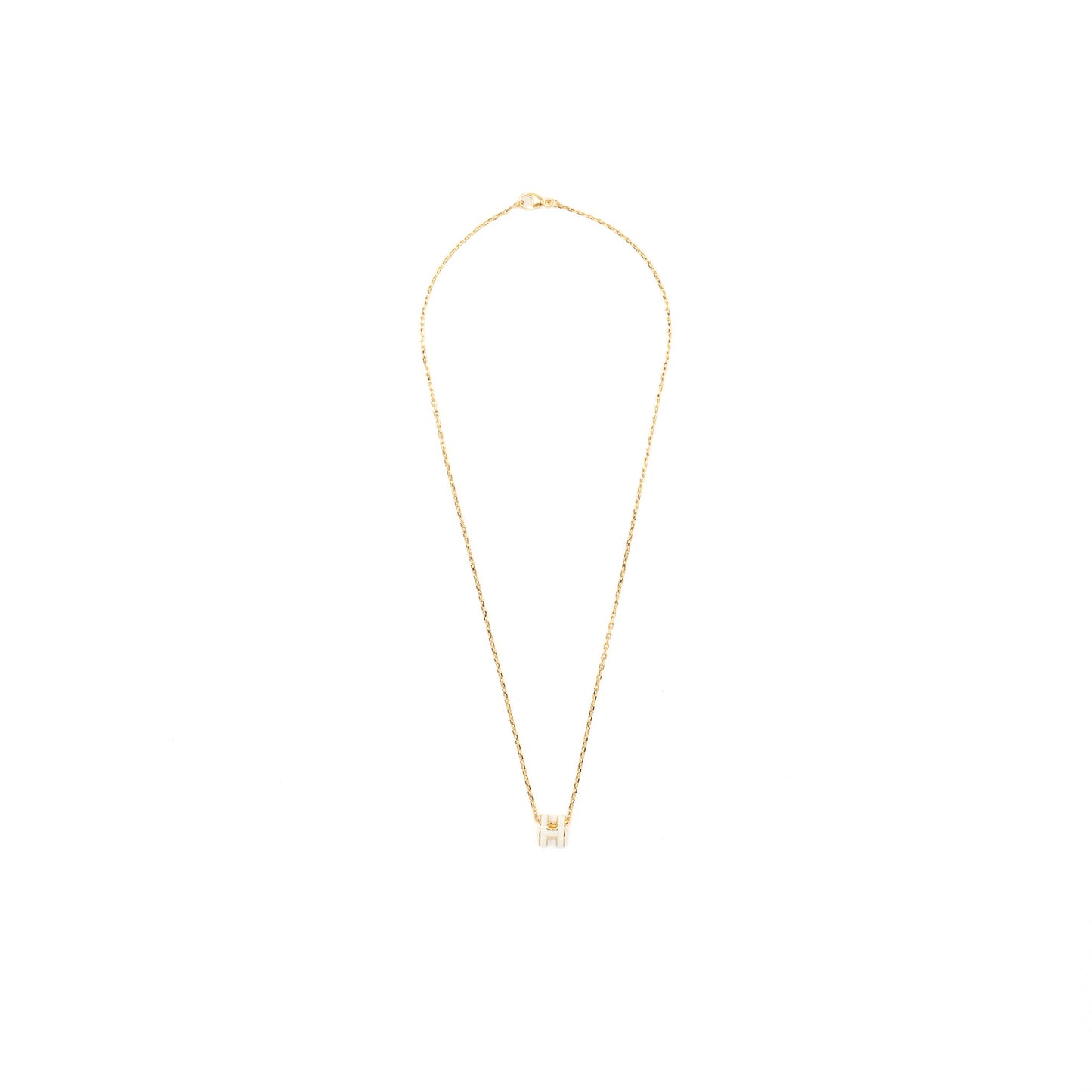 Hermes mini pop h pendant Blanc GHW