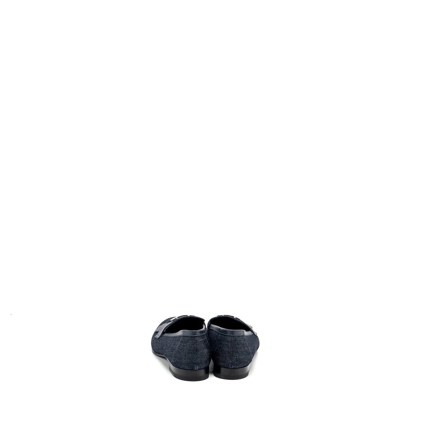 Hermes size 38 mocassins royal loafer denim/calfskin bleu brut/marine SHW