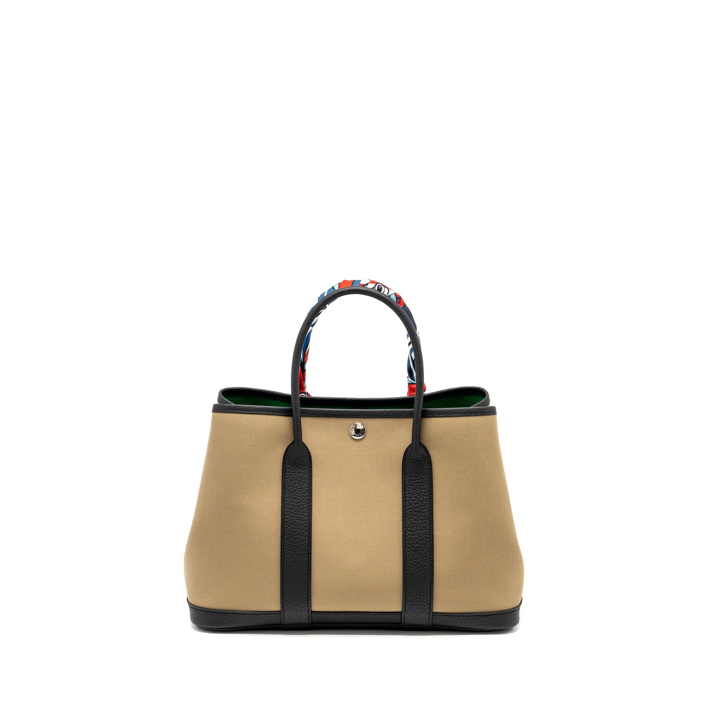 Hermes garden party 30 canvas / negonda beige Maria / vert yucca / black SHW stamp B