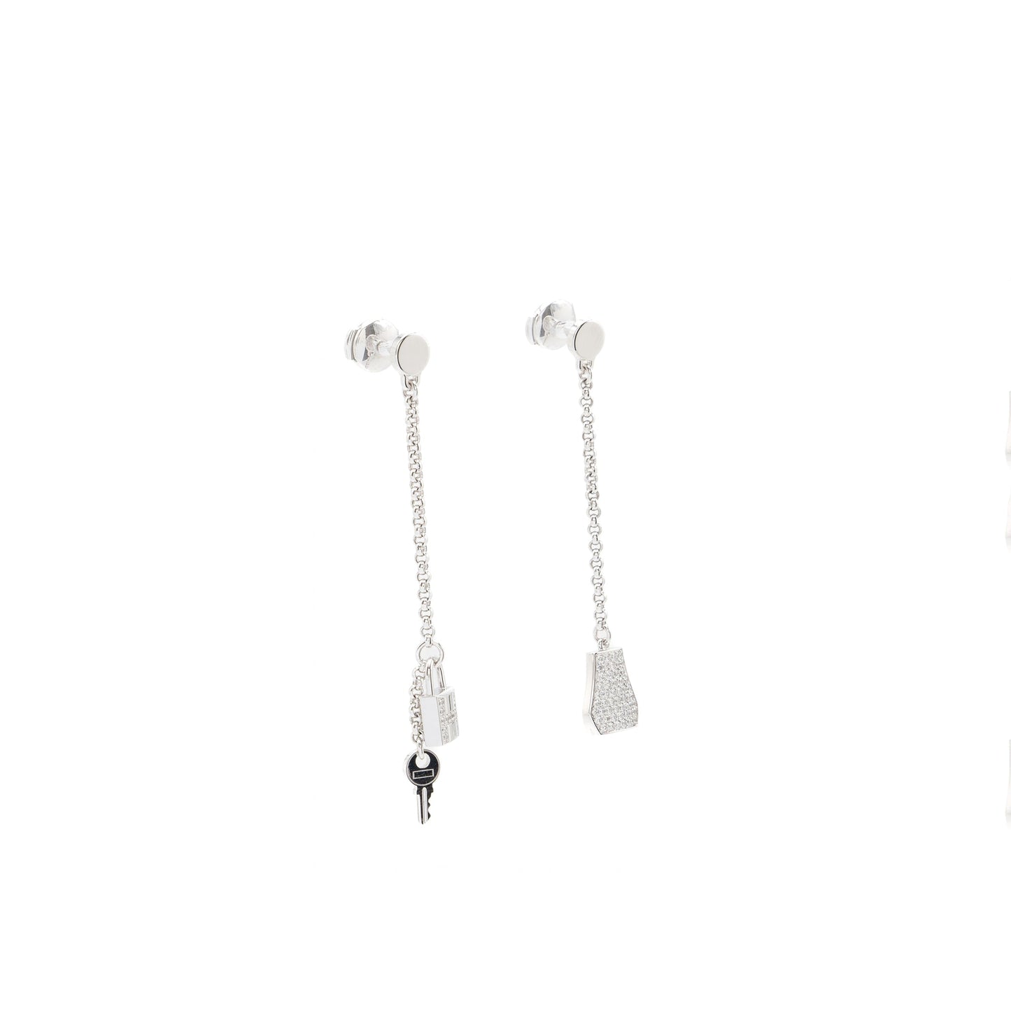 Hermes Kelly Clochette Earrings White Gold, Diamonds
