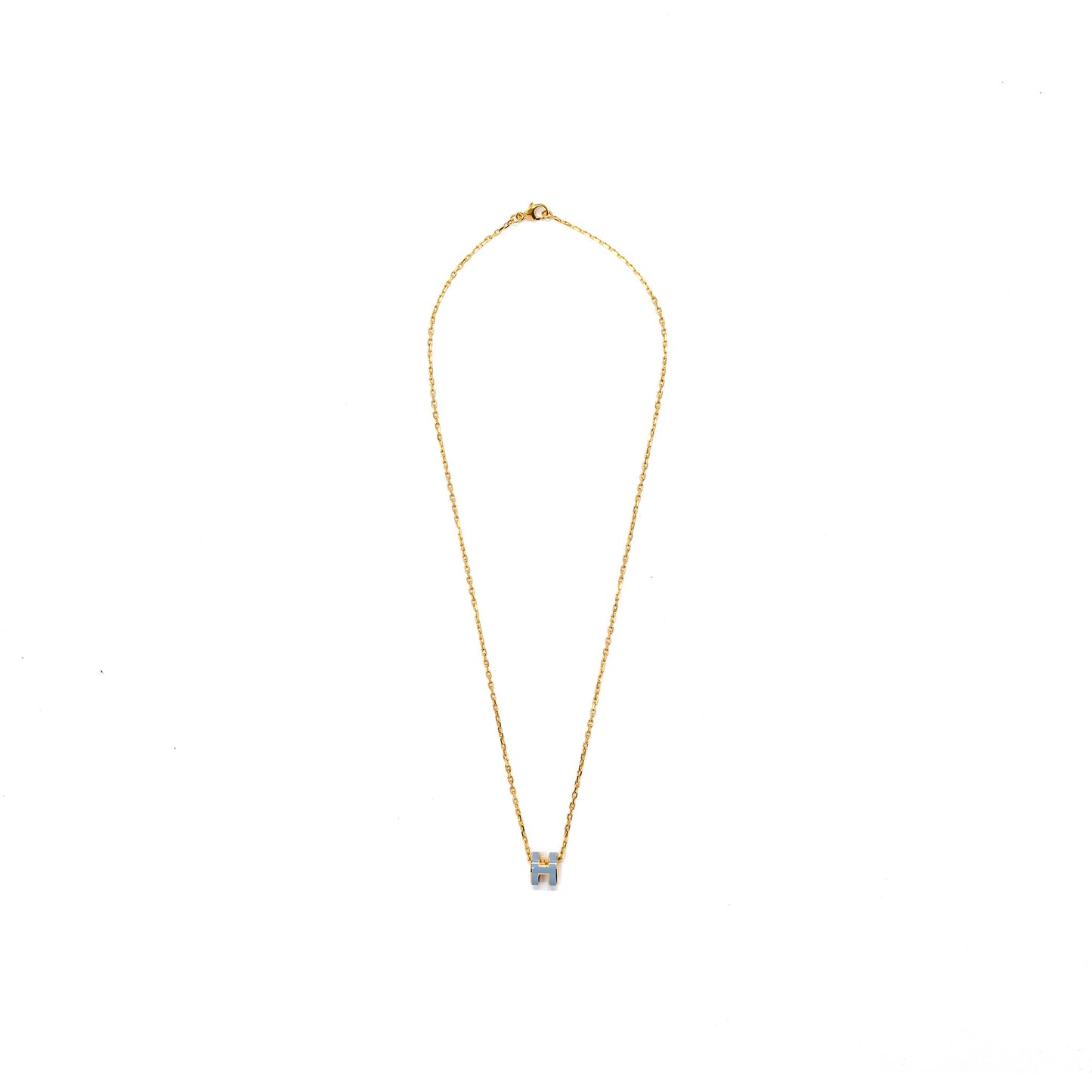 Hermes mini pop H pendant blue Lin GHW