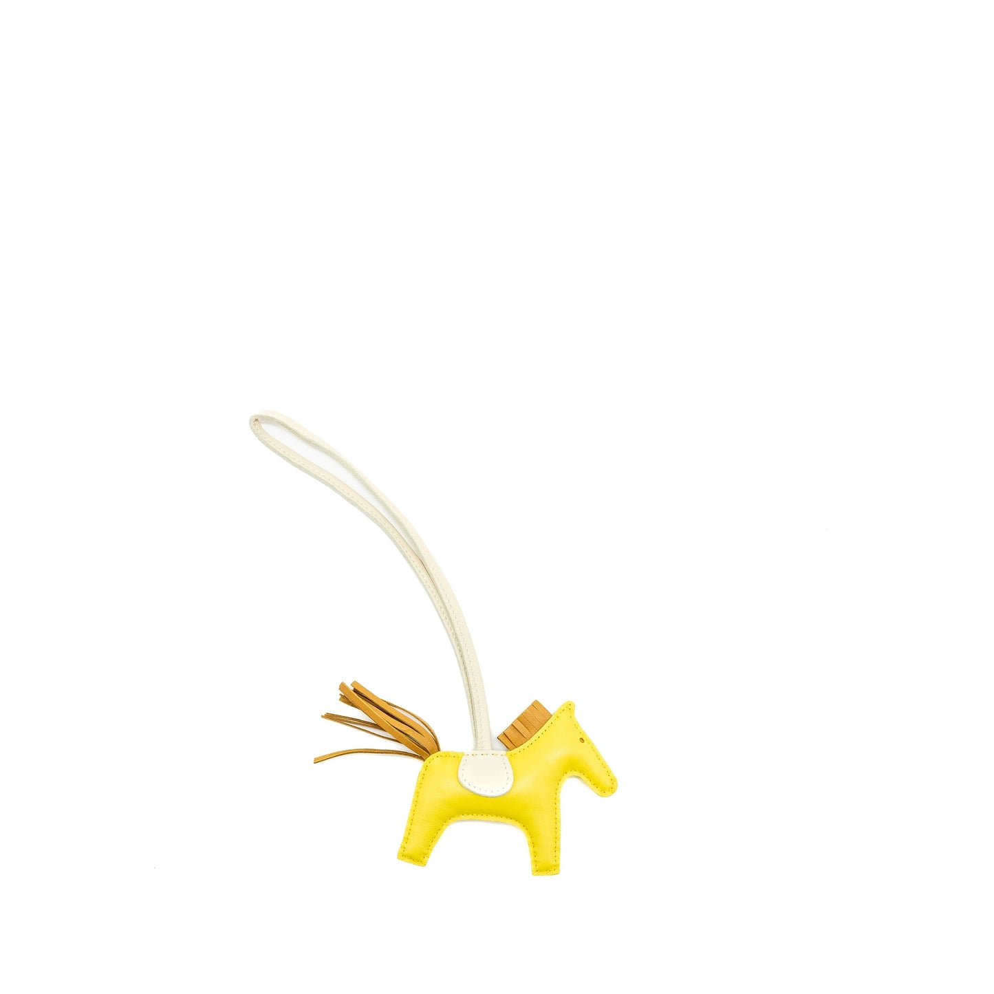 Hermes Rodeo PM Bag Charm Lime/Craie/Sesame Stamp D