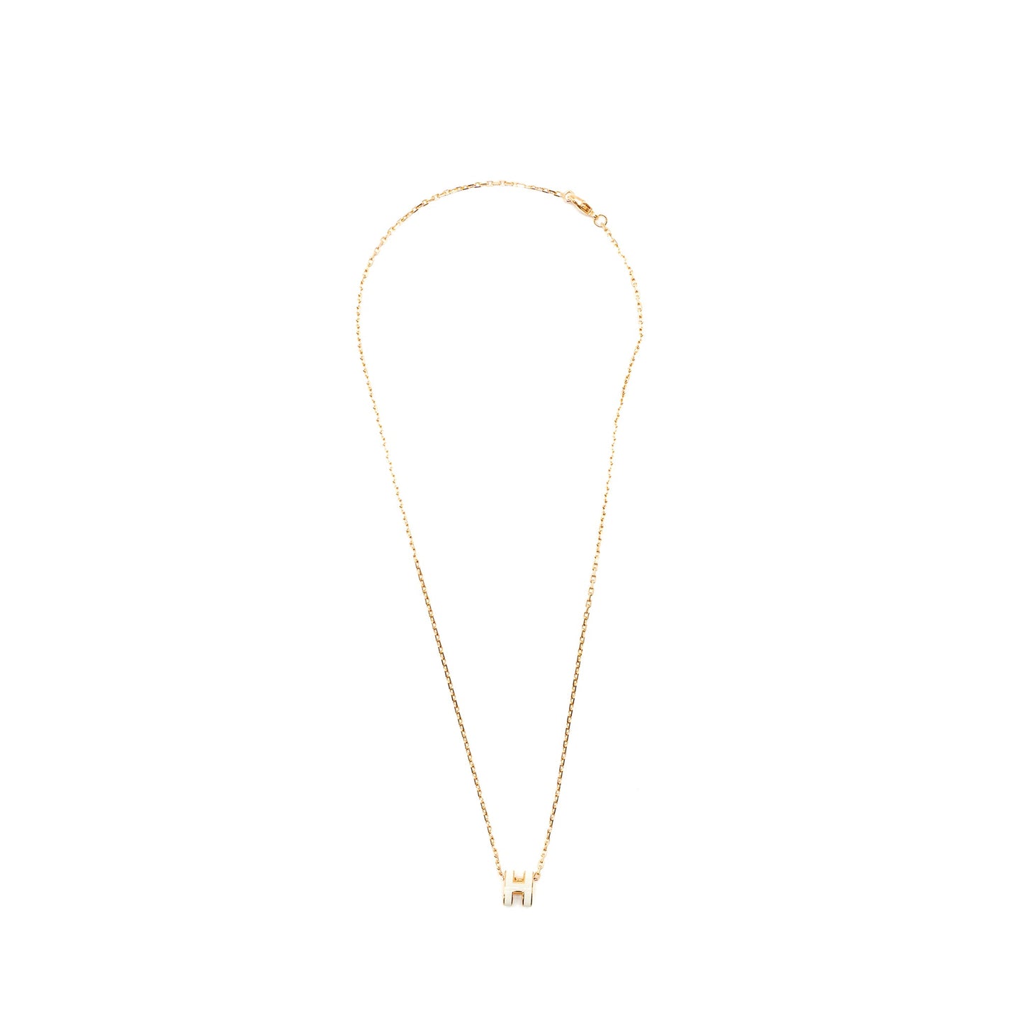 Hermes Mini Pop H Pendant BLANC RGHW