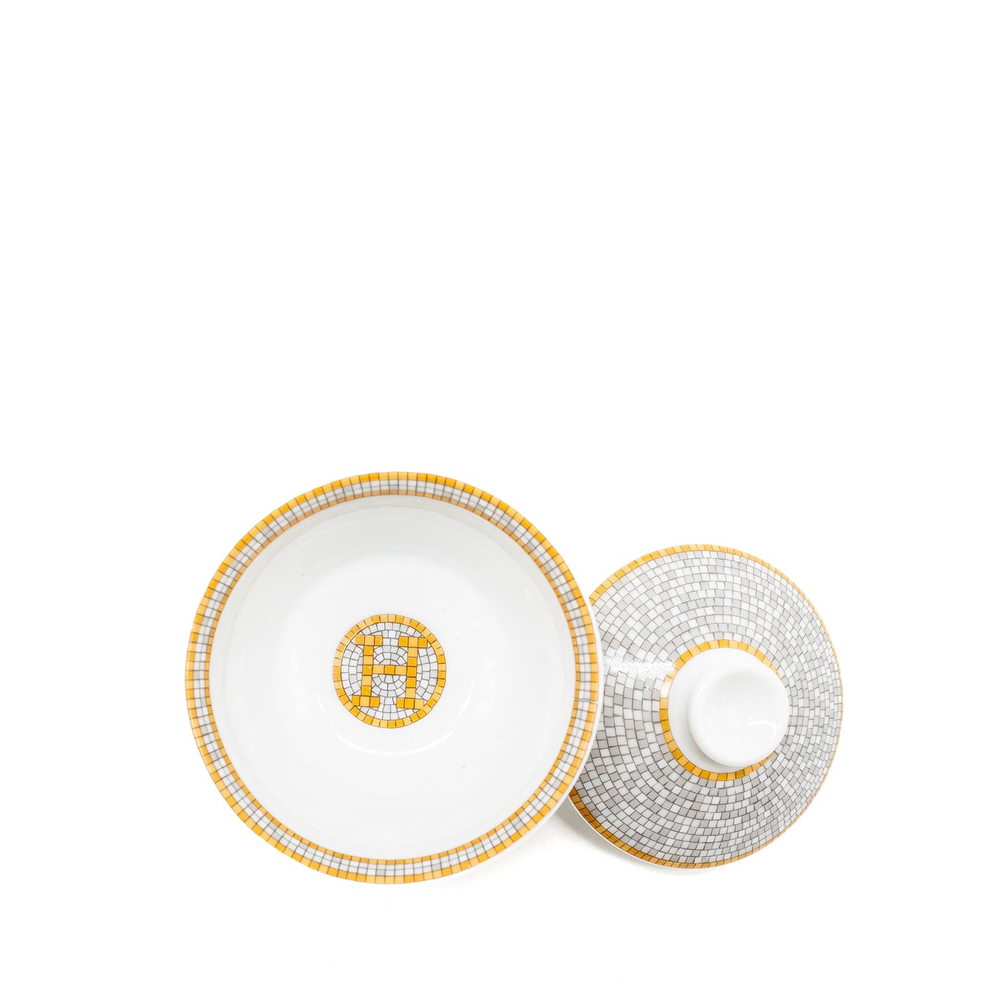 Hermes Tasse couverte et soucoupe Mosaïque au 24 (2 Sets )