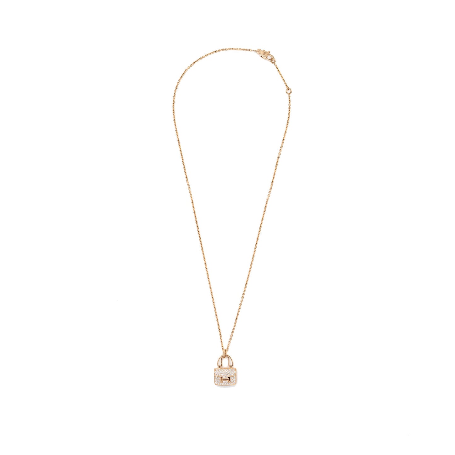 Hermes amulette Constance pendant rose gold, Diamonds