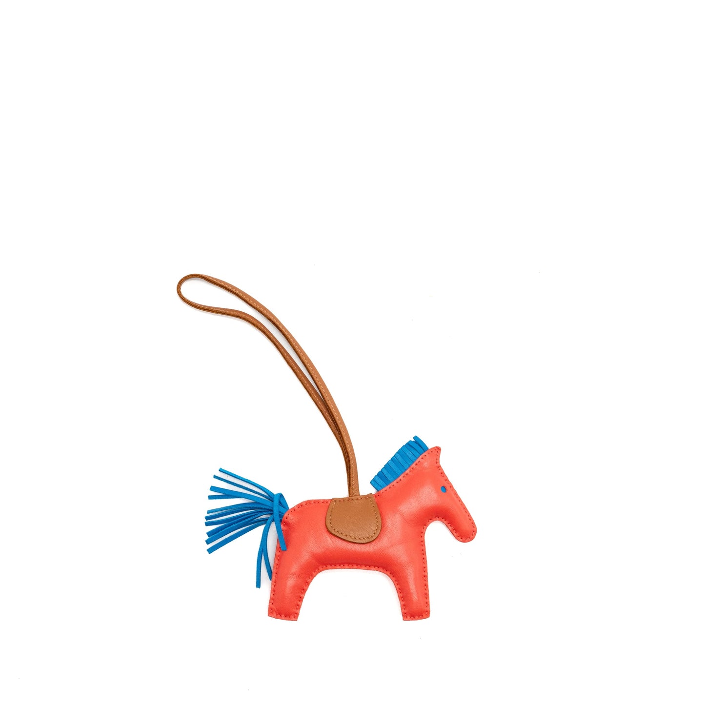Hermes rodeo MM rose Texas / blue Zanzibar / gold Stamp Y
