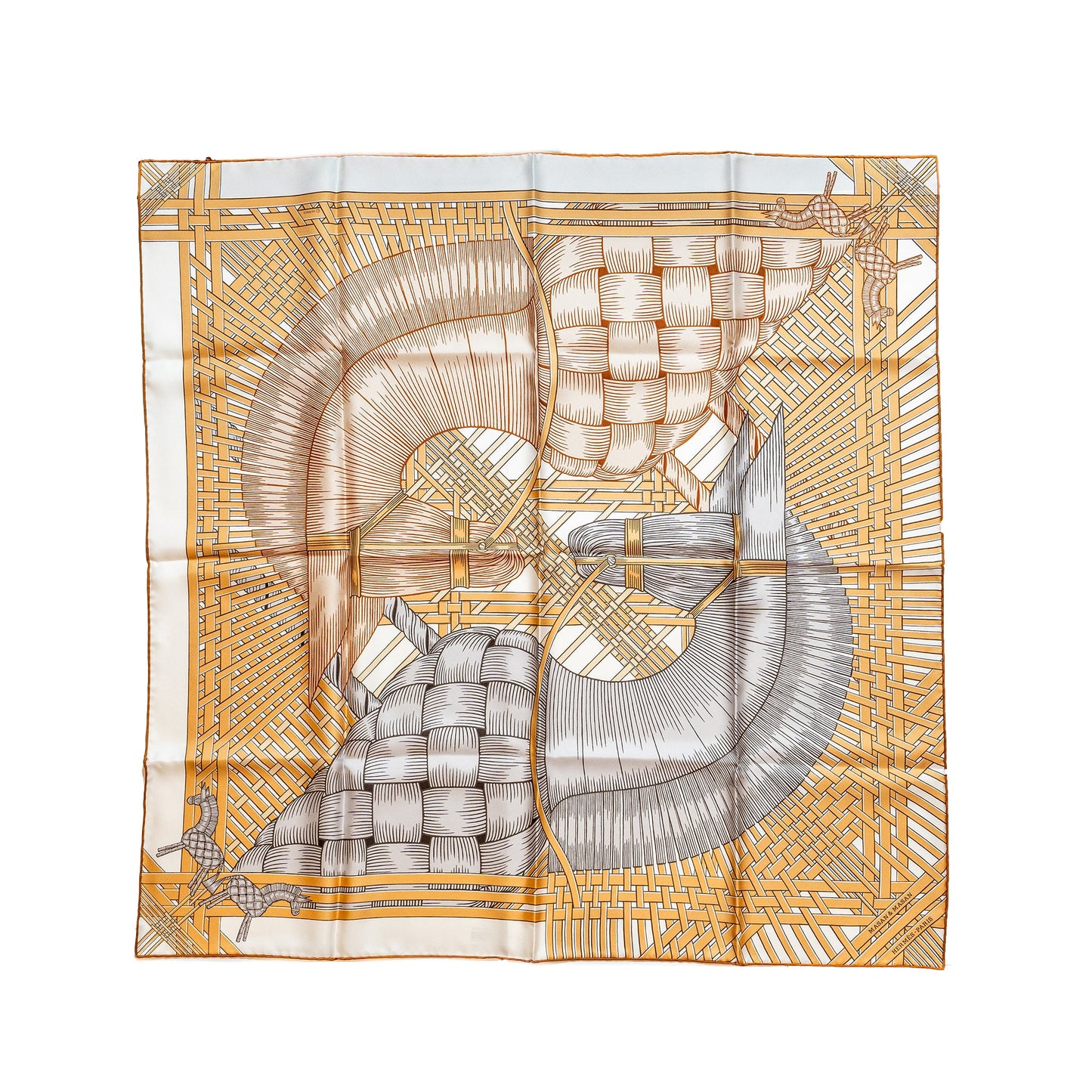 Hermes 90cm Silk Scarf Masan Masan Multicolour