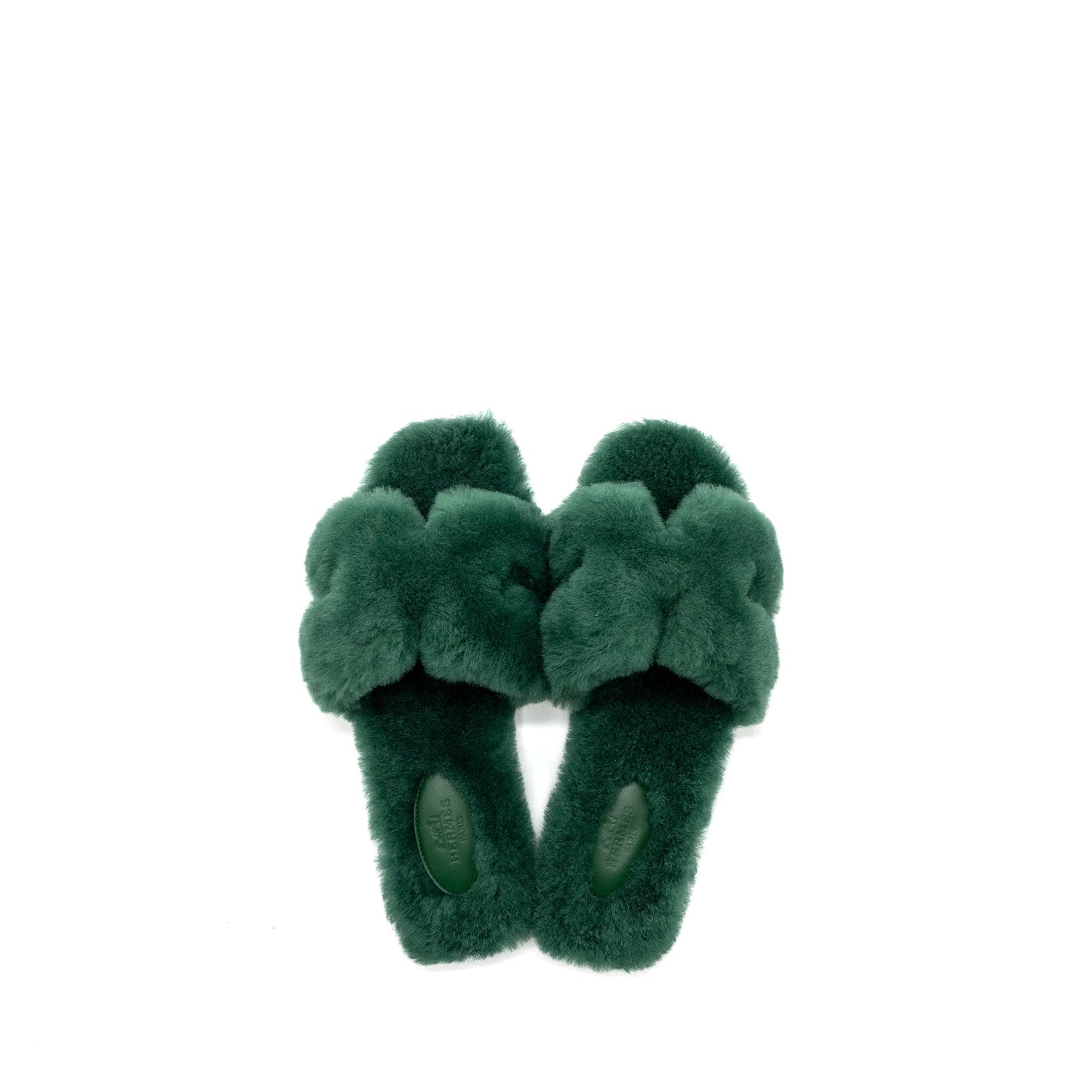 Hermes size 37.5 oran sandal peau green