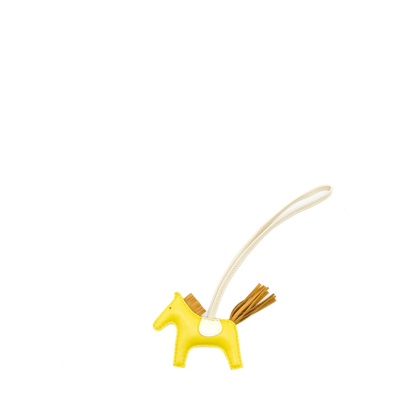 Hermes Rodeo PM Bag Charm Lime/Craie/Sesame Stamp D
