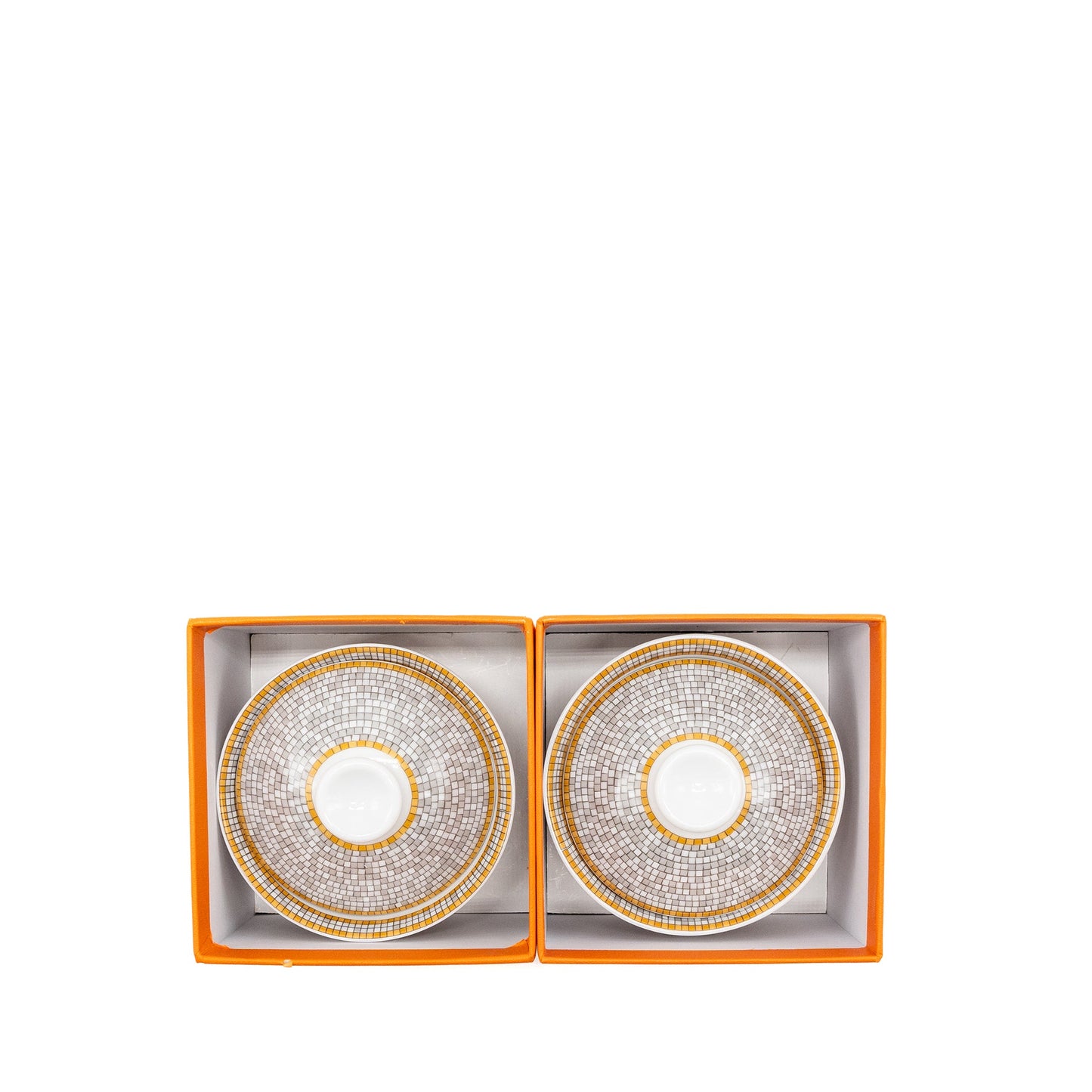 Hermes Tasse couverte et soucoupe Mosaïque au 24 (2 Sets )
