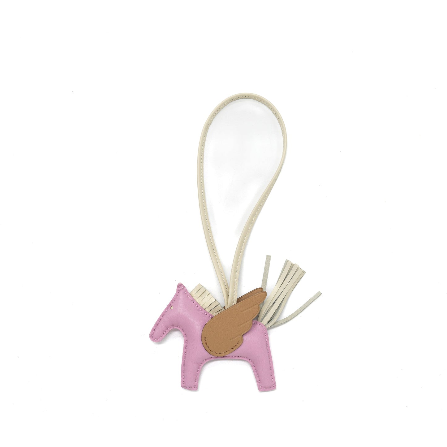 Hermes rodeo pegase bag charm mauve sylvestre / craie / chai stamp U