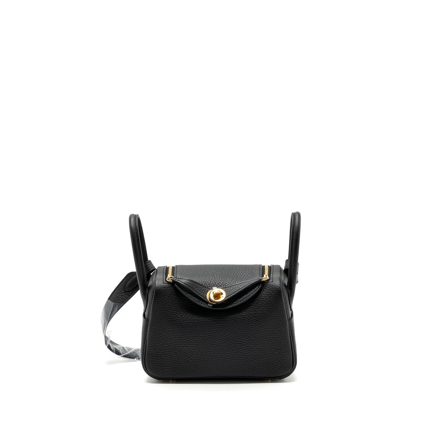 Hermes Mini Lindy Clemence Black GHW Stamp B