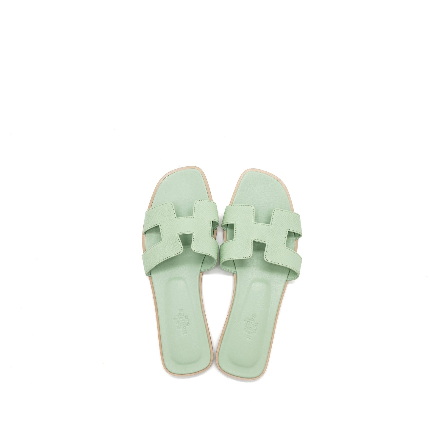Hermes Size 38 Oran Sandal Epsom Vert Jade