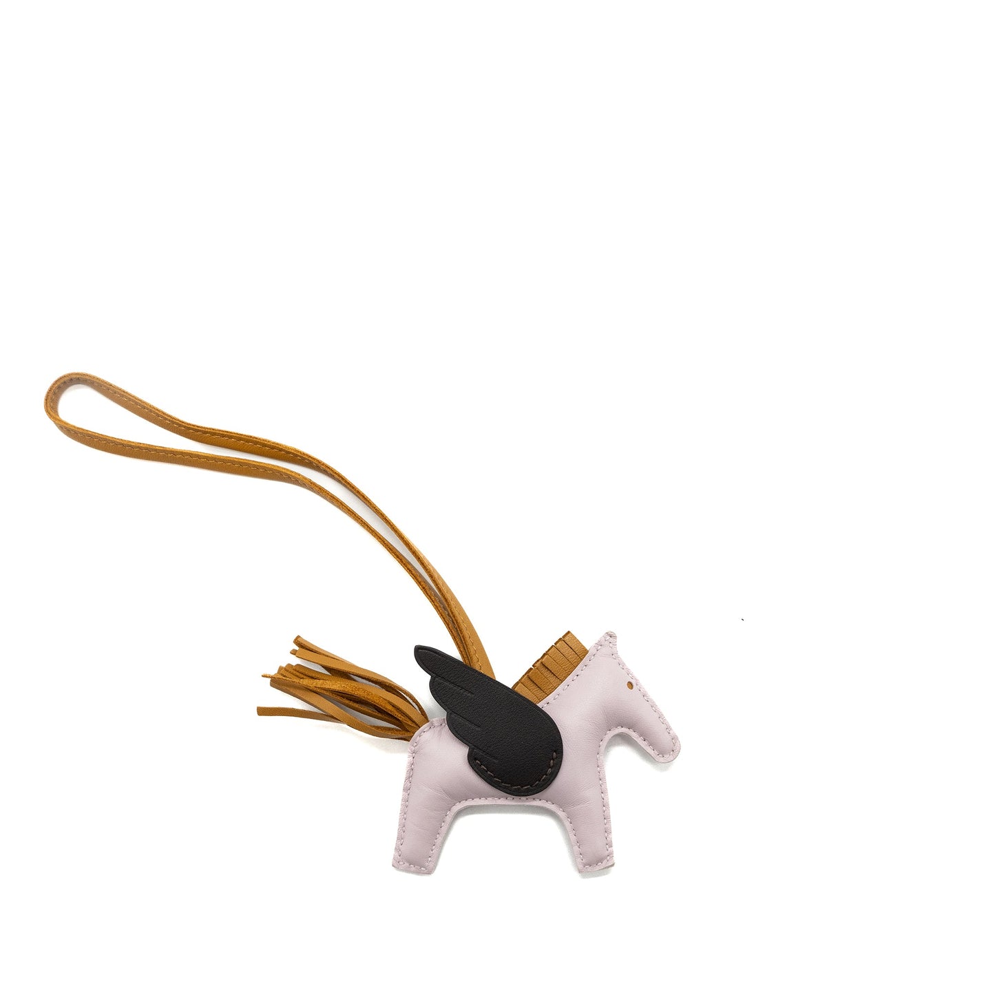 HERMES RODEO PEGASE PM BAG CHARM MAUVE PALE/SESAME/EBENE Stamp B