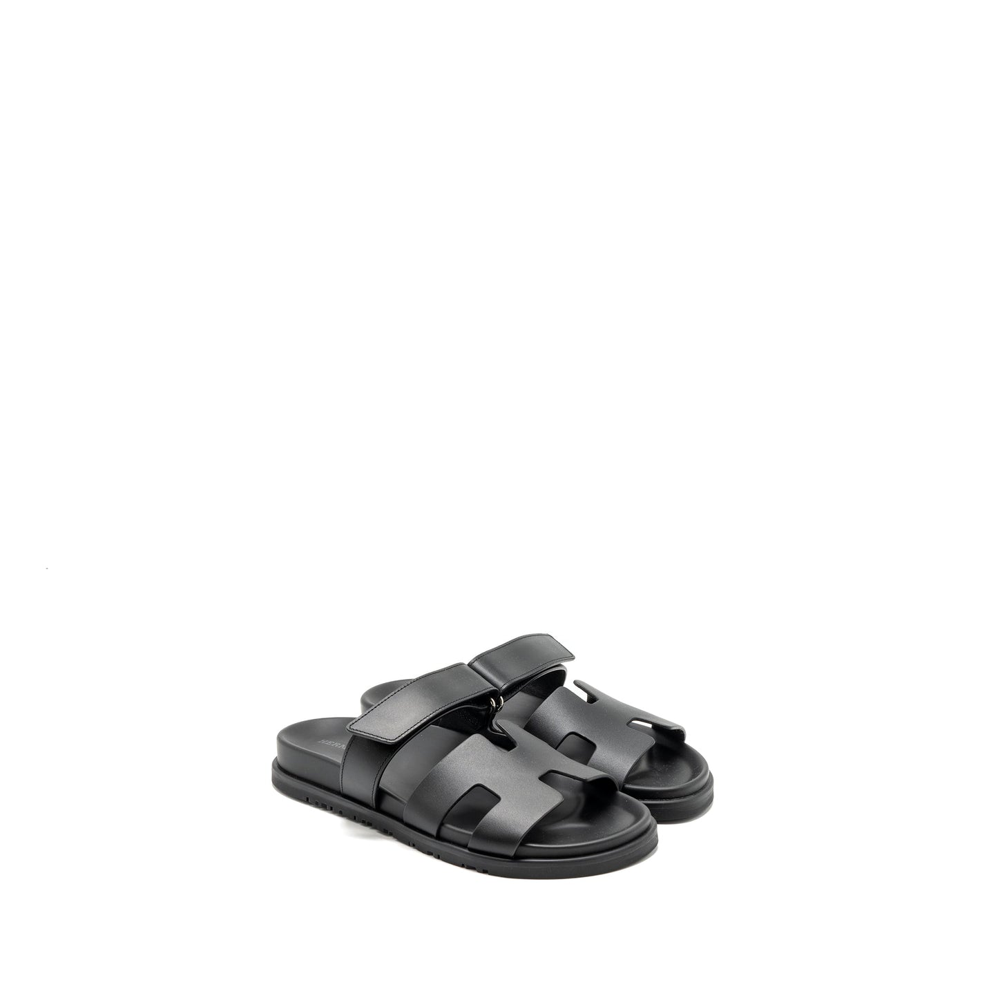 Hermes Size 38 Chypre Sandals Black