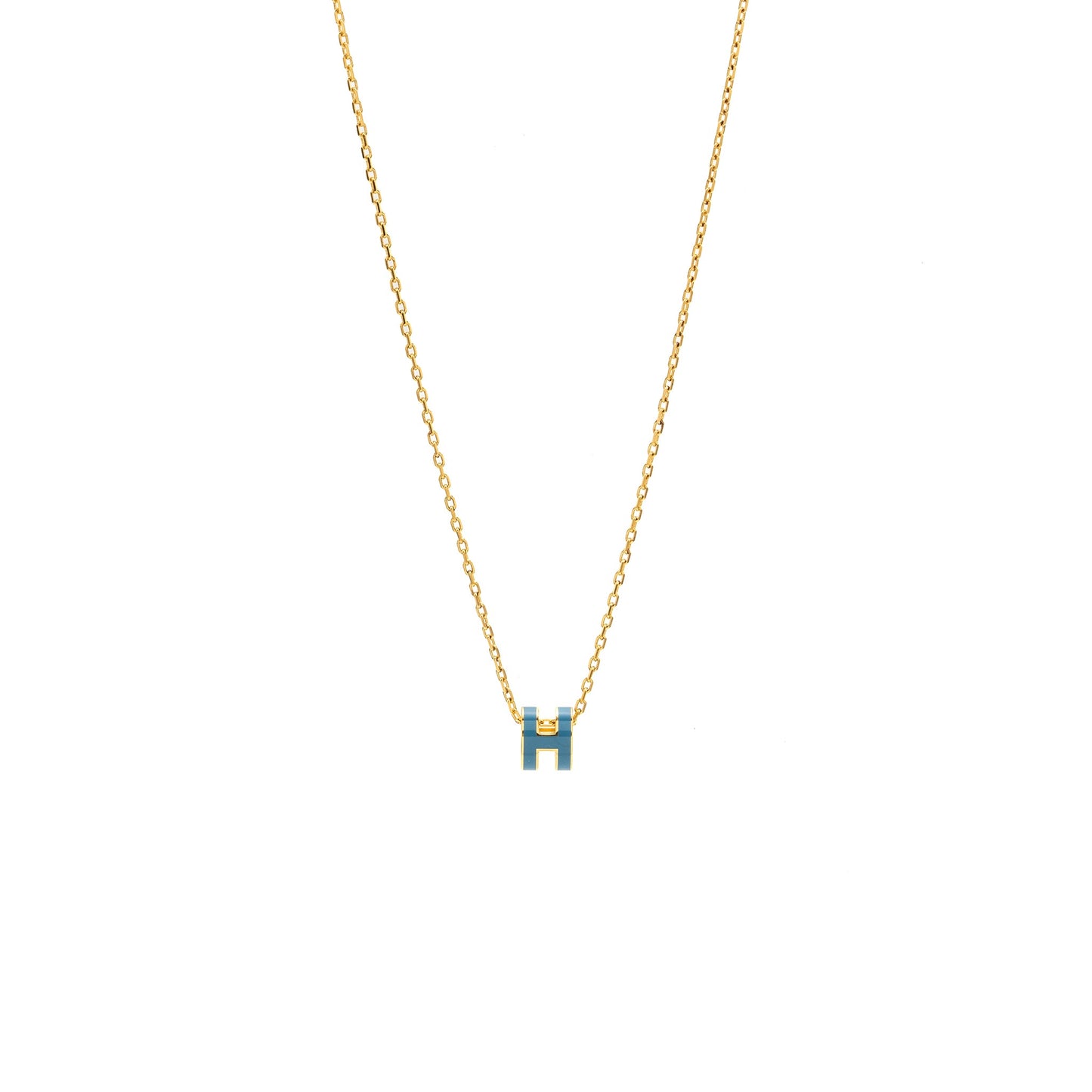 Hermes mini pop H pendant blue GHW