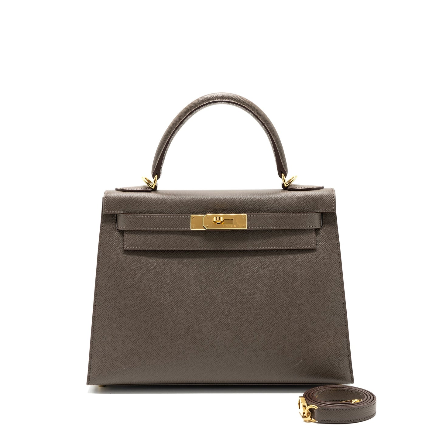 Hermes kelly28 sellier epsom gris etain GHW stamp D