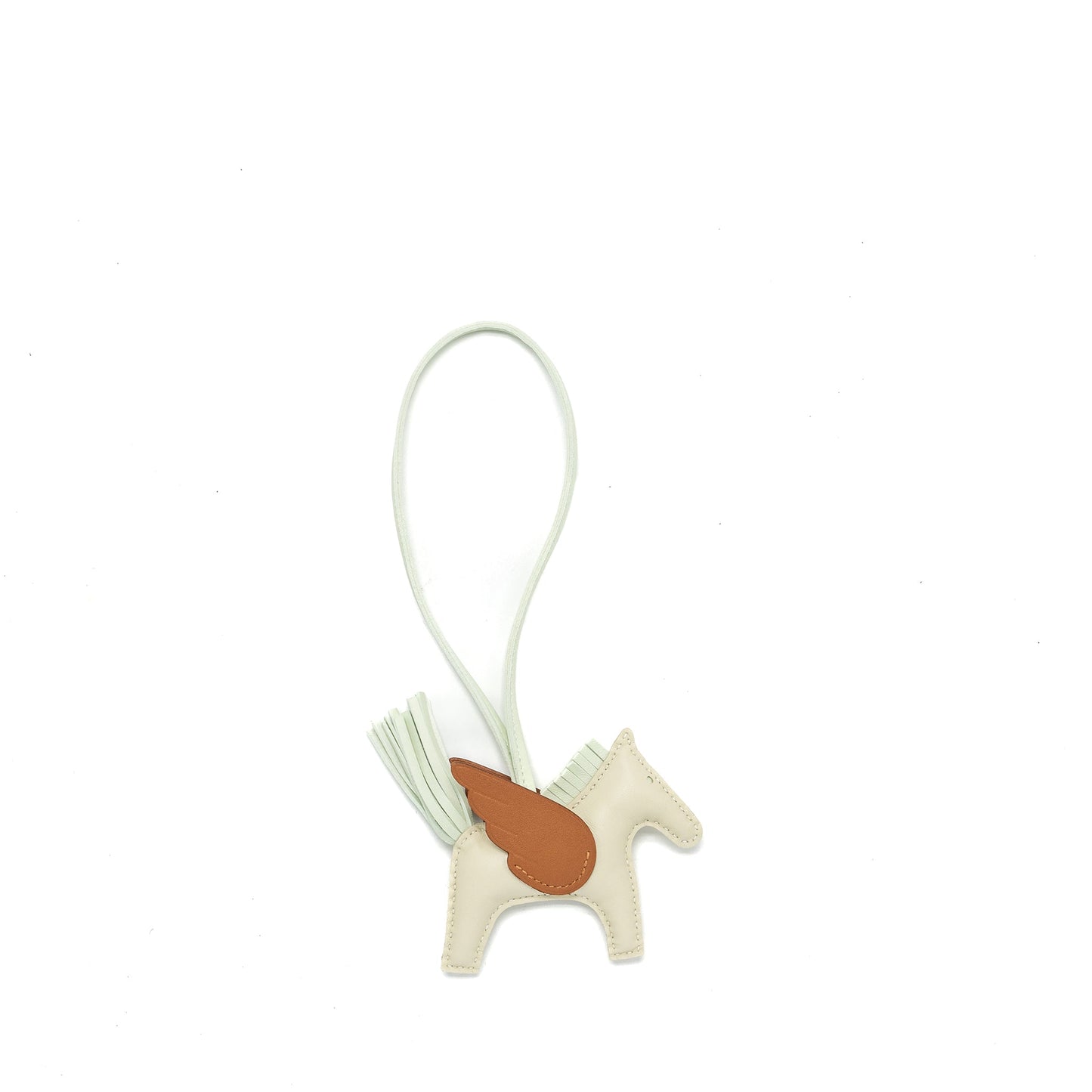 Hermes rodeo pegase pm bag charm craie / vert fizz / gold stamp B