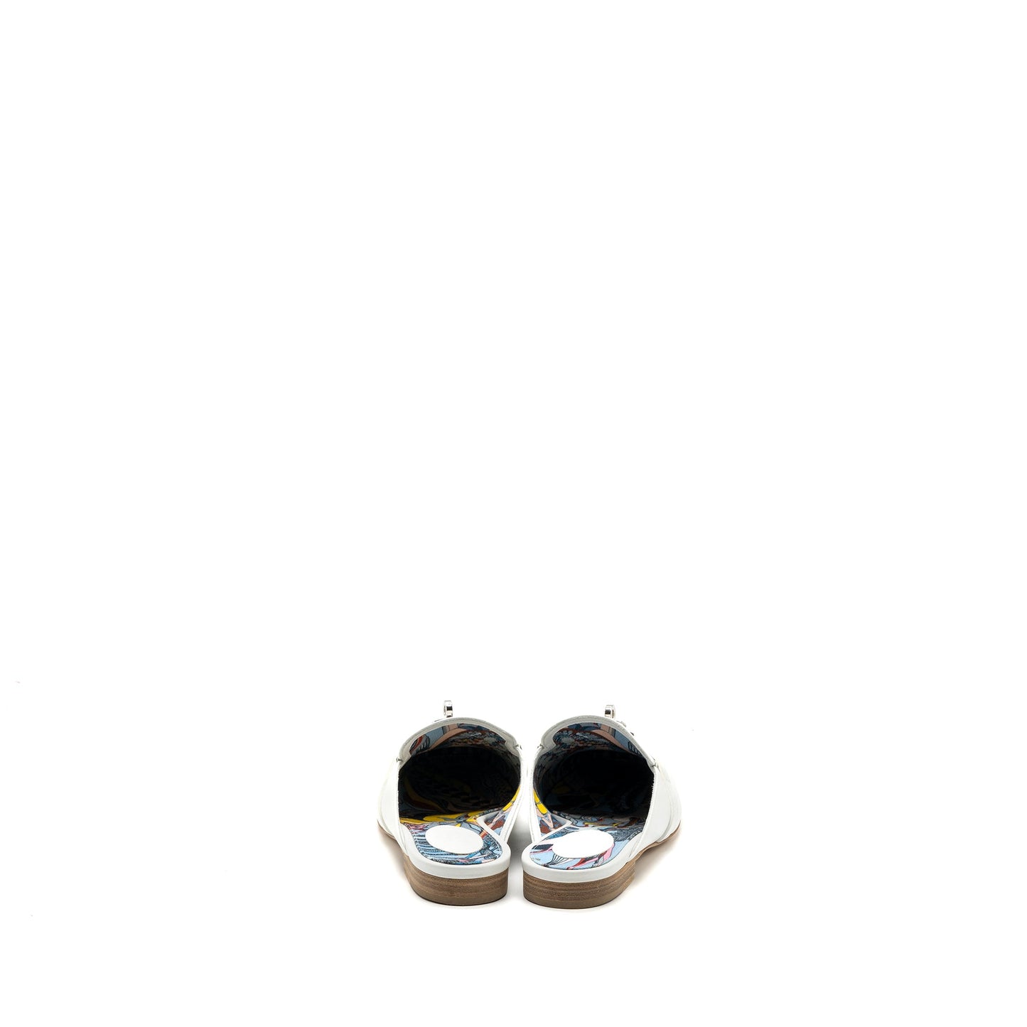 Hermes Size 38 OZ Mule Blanc SHW