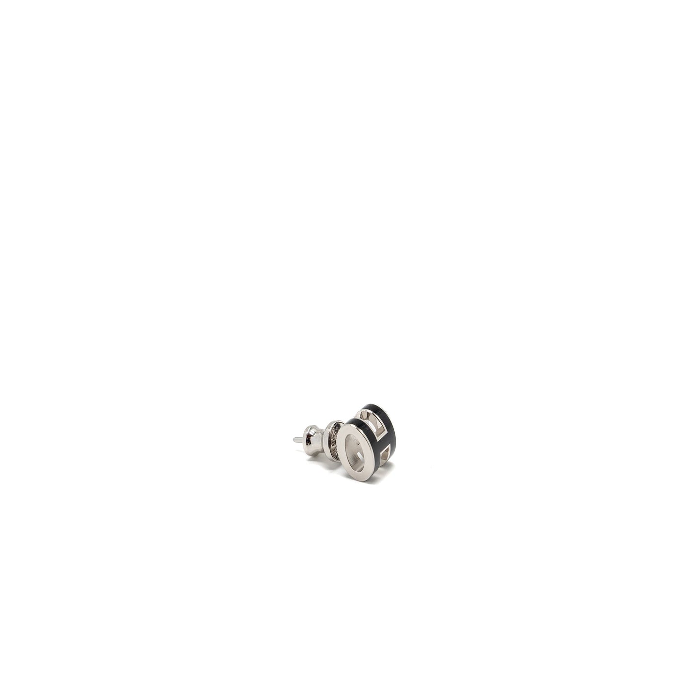 Hermes mini pop H earrings black SHW
