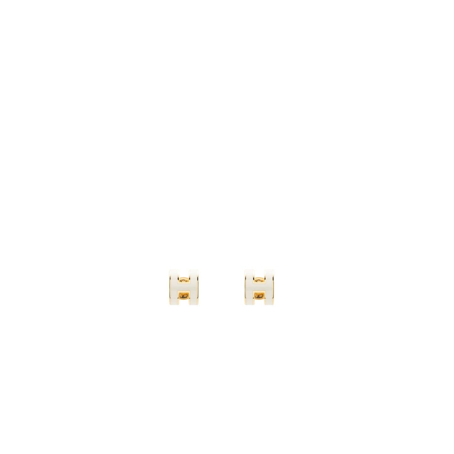 Hermes mini pop h earrings Blanc GHW