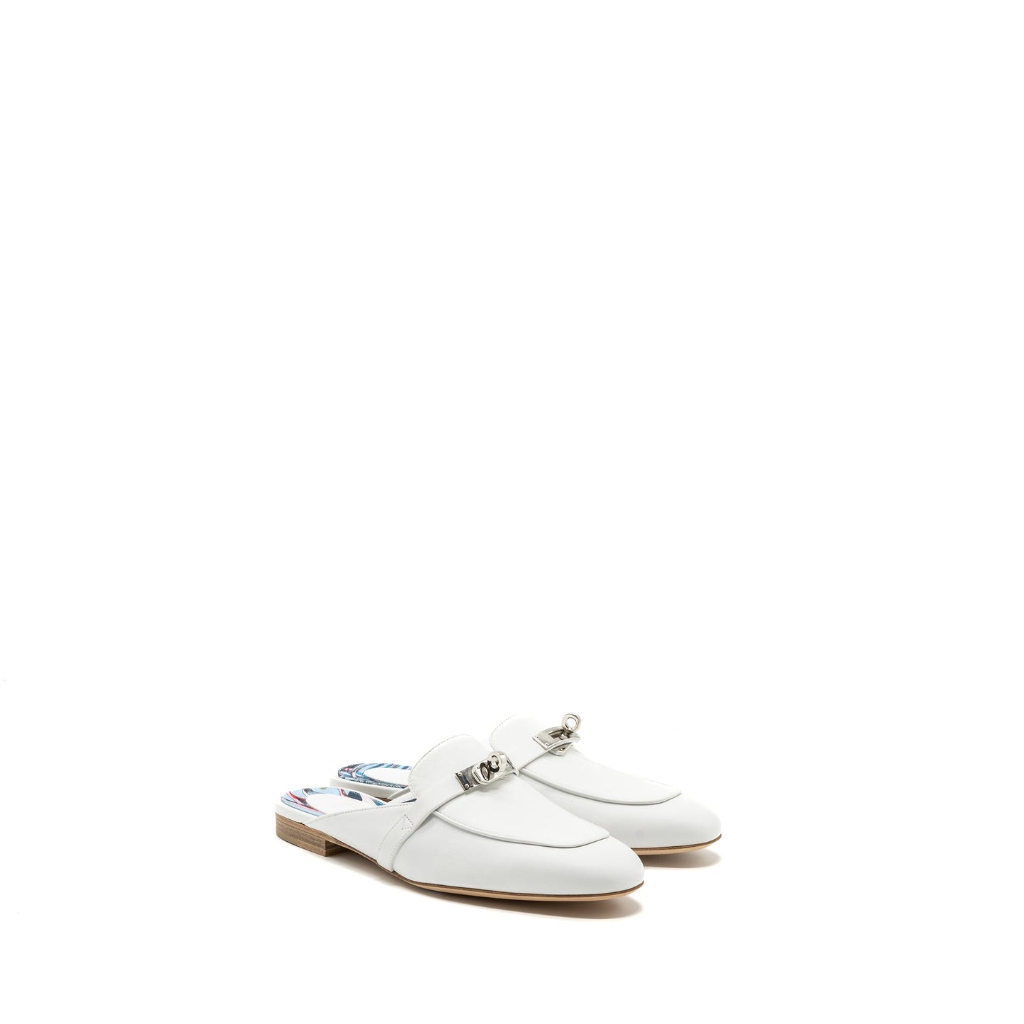 Hermes Size 38 OZ Mule Blanc SHW