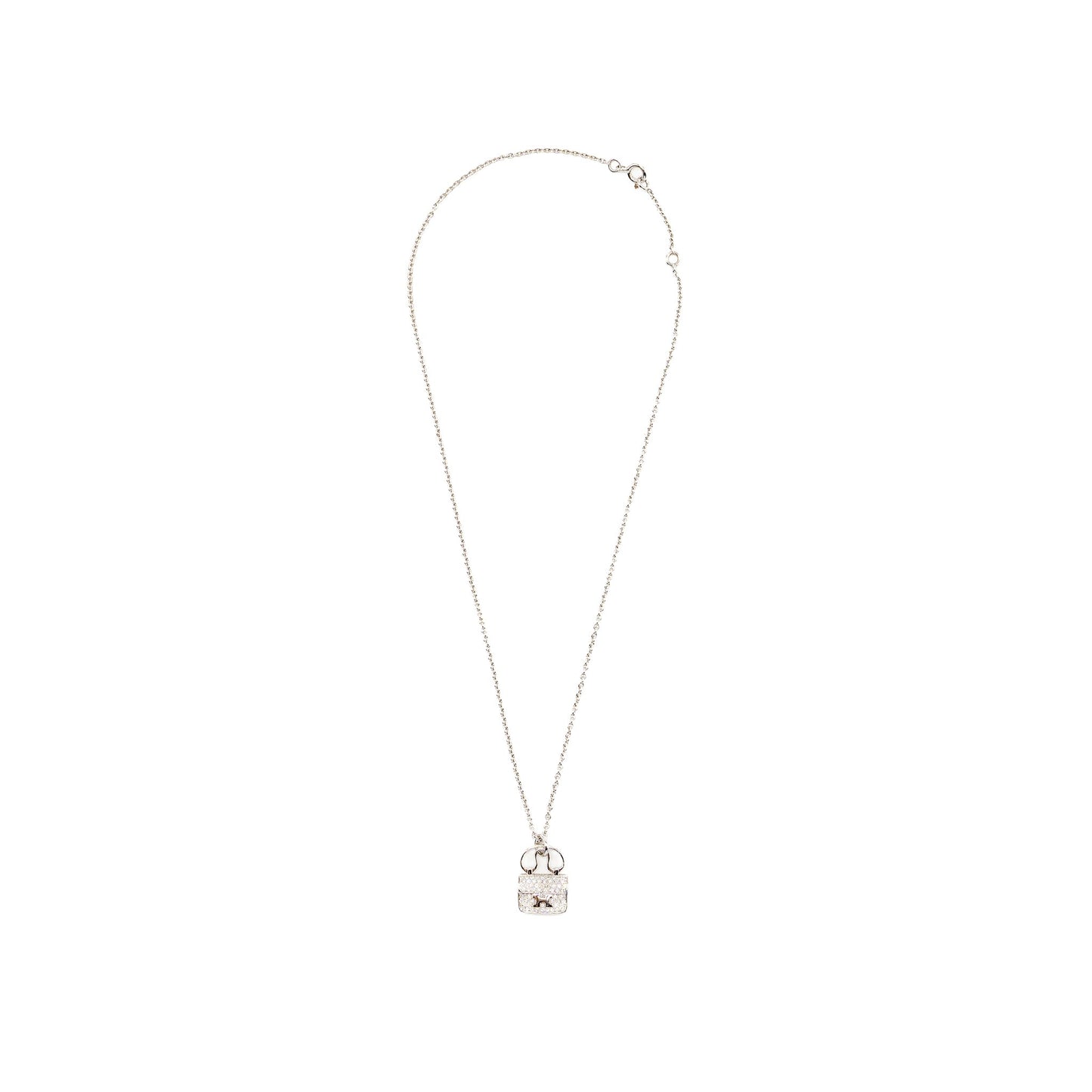 Hermes Amulette Constance Pendant White Gold Diamonds