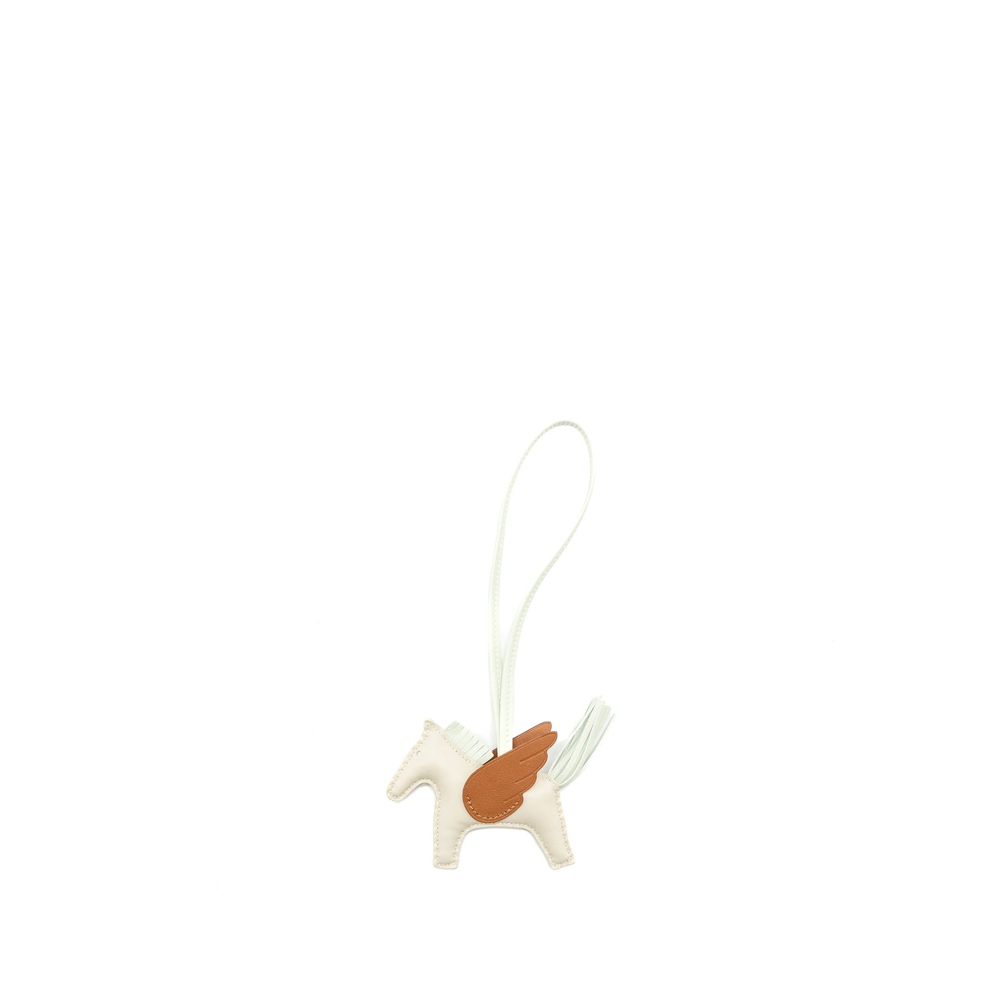Hermes Rodeo pegase pm bag charm craie/ vert fizz/ gold stamp B