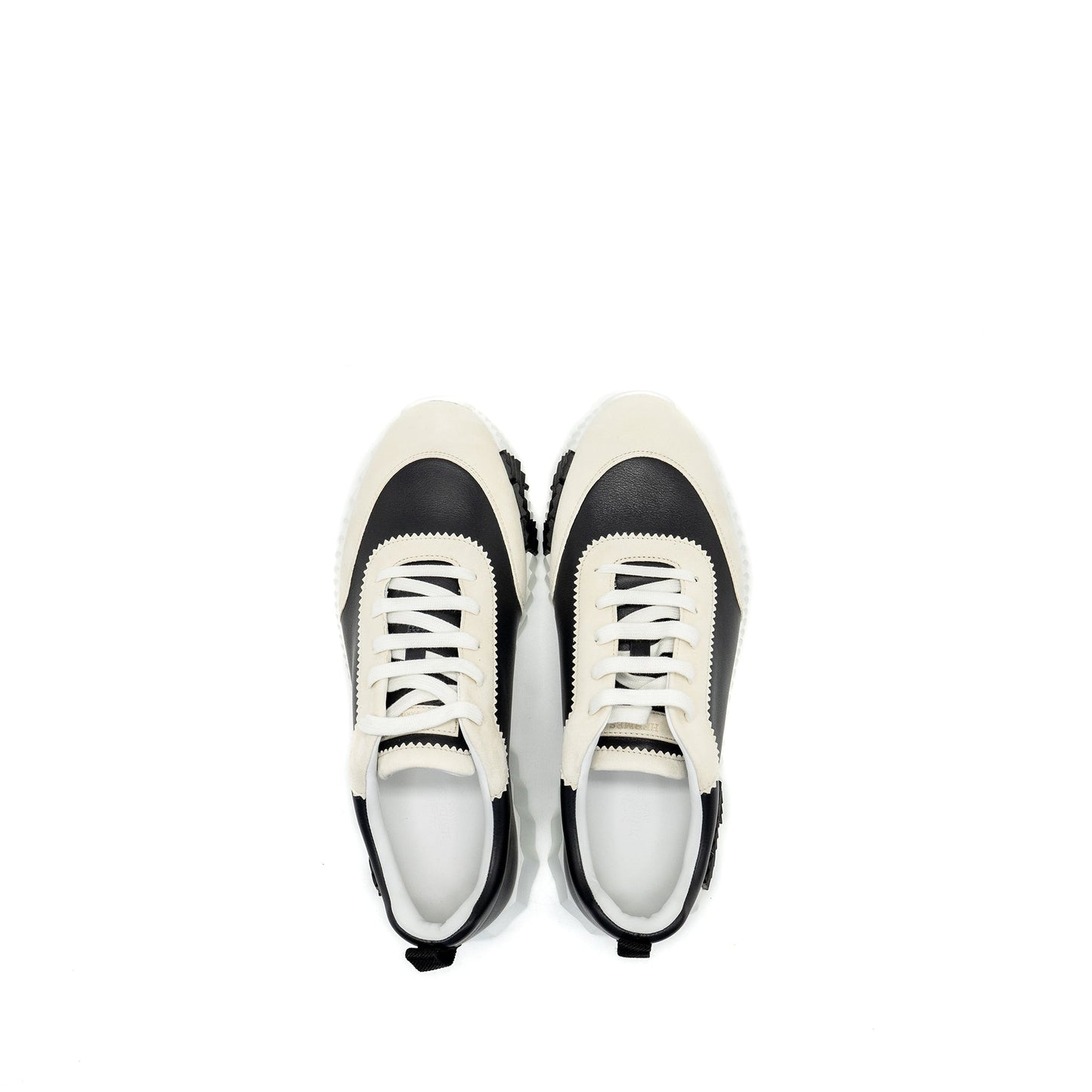 Hermes size 41 men’s bouncing sneakers leather Black/ white multicolour