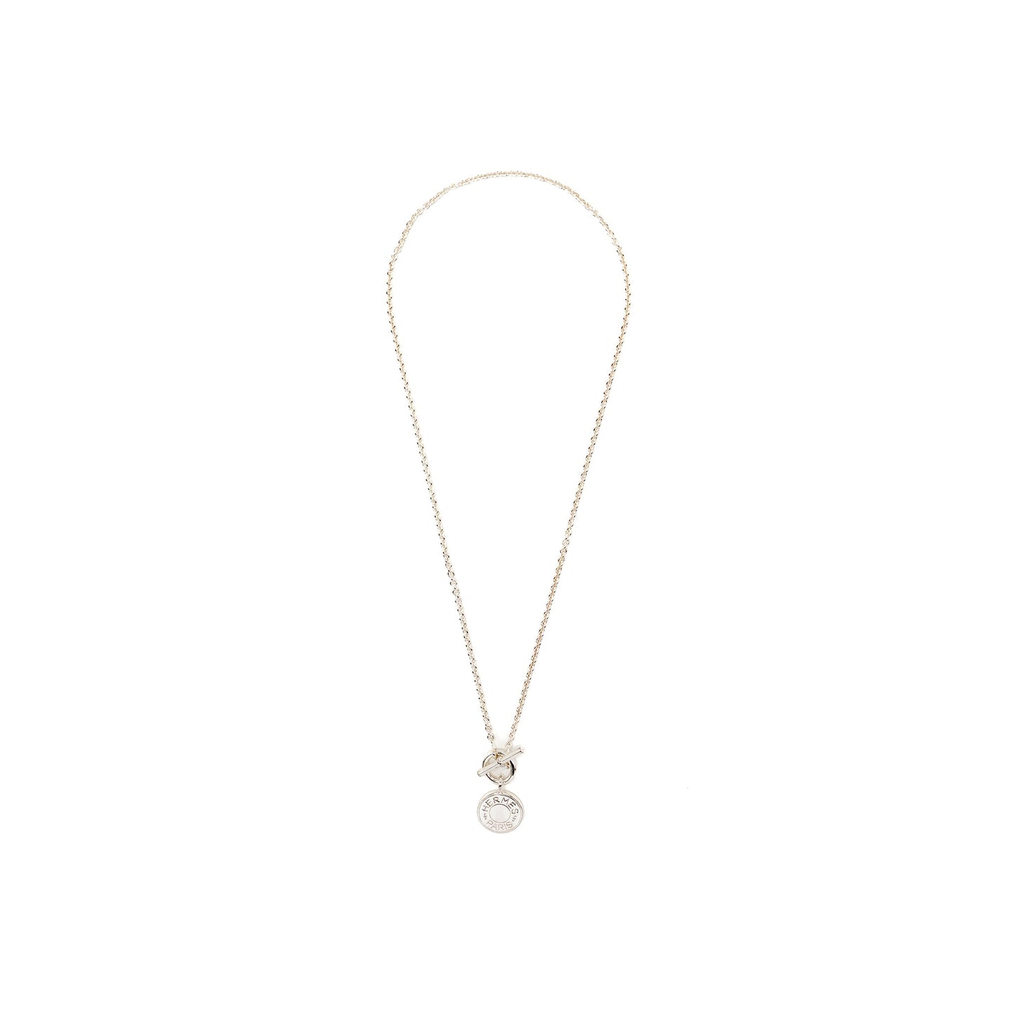 Hermes Amulettes H Ex-Libris Pendant Sterling Silver