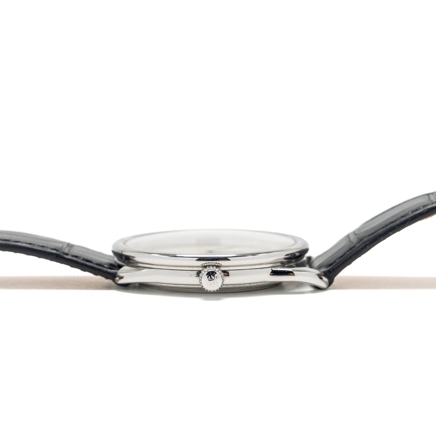 Hermes Arceau Watch 40mm large meodel with alligator black strap, white dial