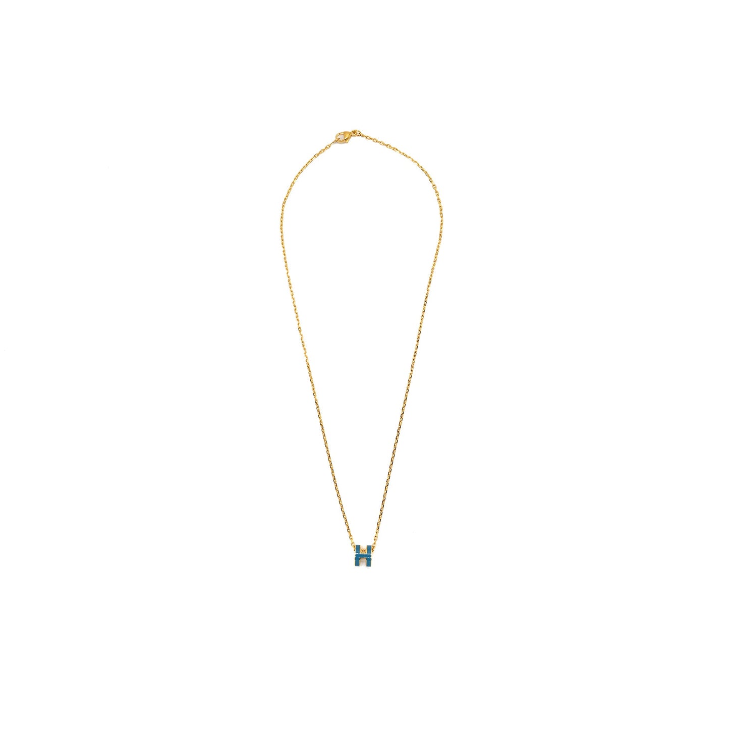 Hermes mini pop H pendant blue GHW
