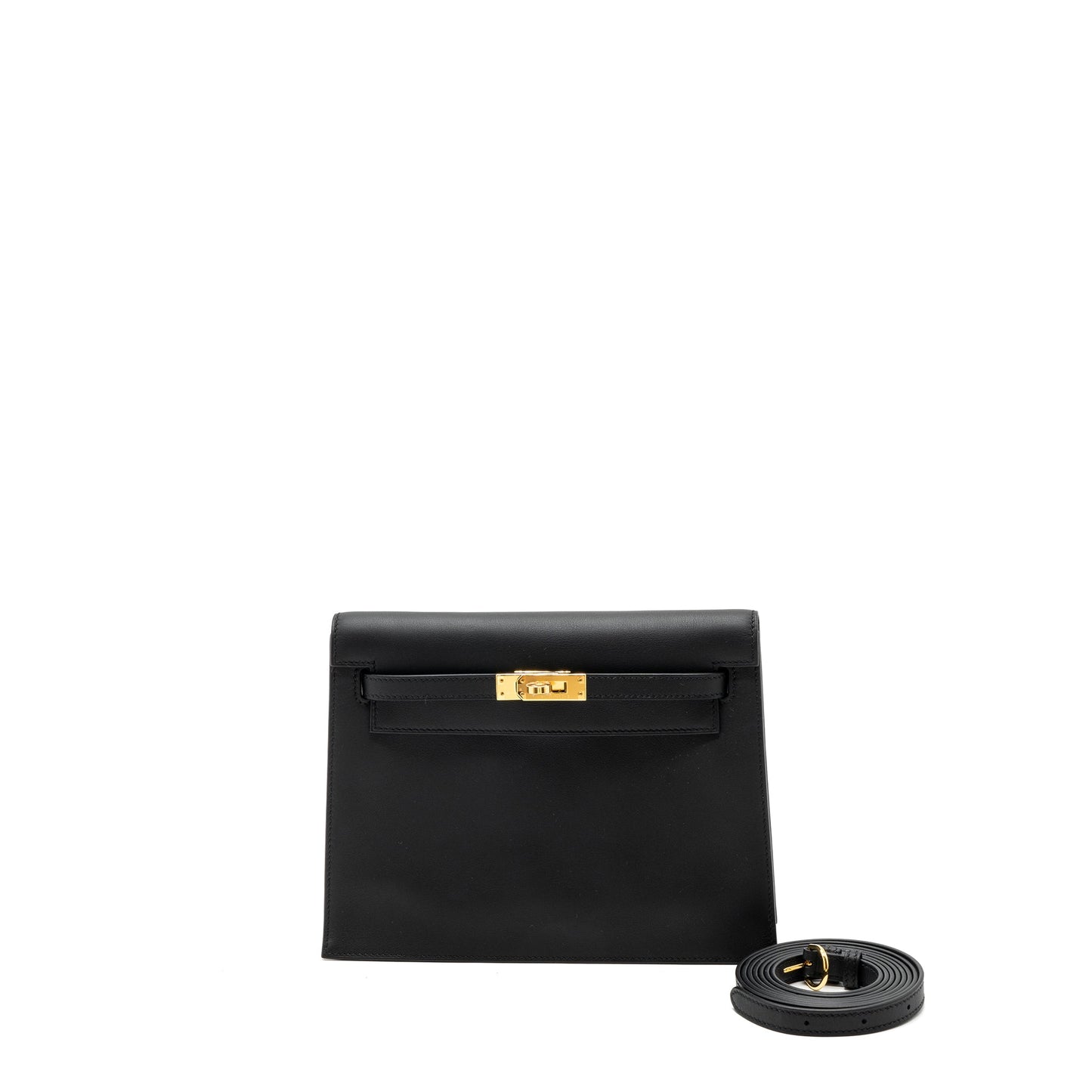 HERMES Kelly danse swift black GHW Stamp B