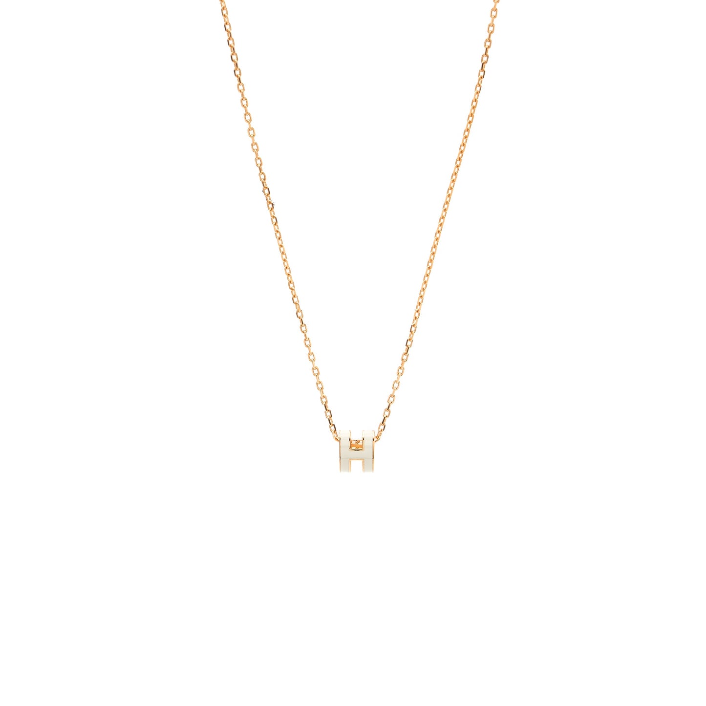 Hermes Mini Pop H Pendant Blanc RGHW