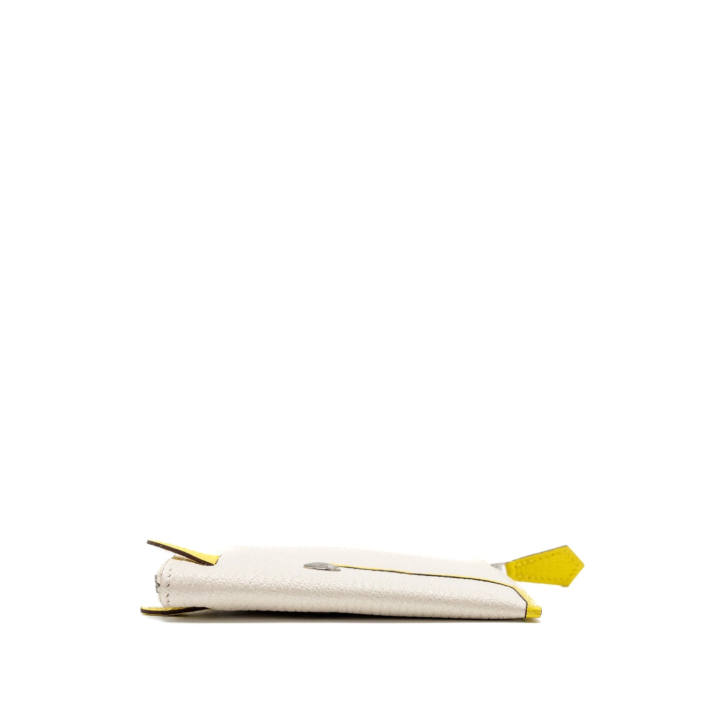 Hermes Paddock Change Purse Chevre Mysore Nata/Jaune Citron SHW stamp