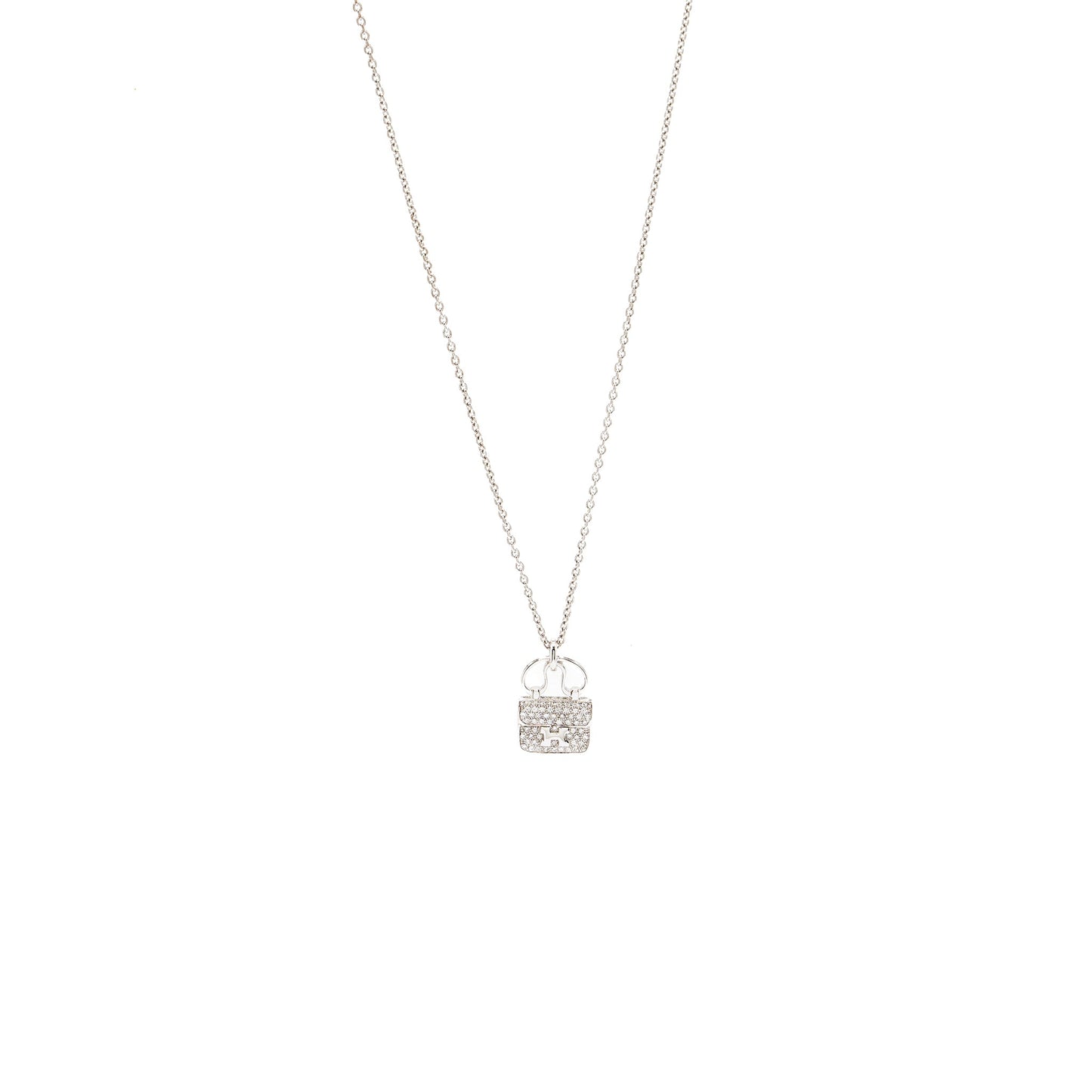 Hermes Amulette Constance Pendant White Gold Diamonds