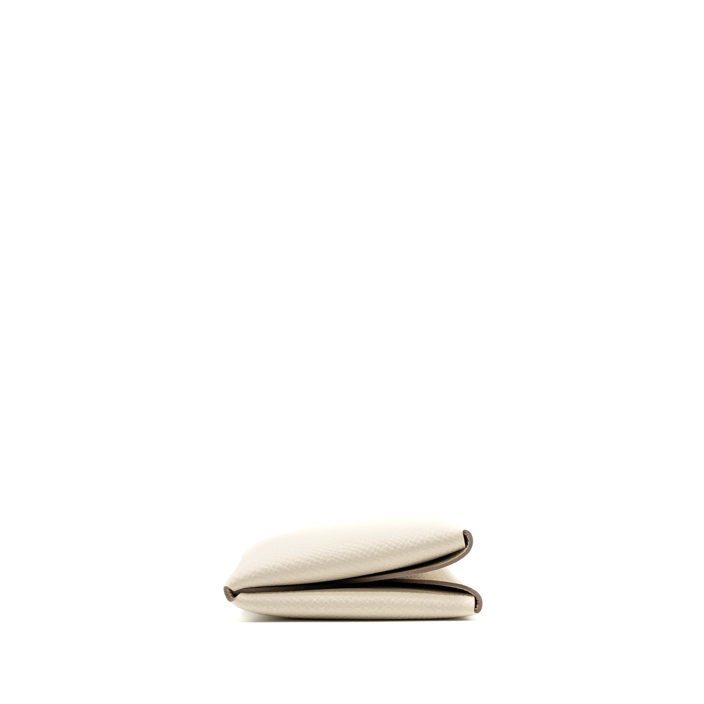 Hermes Calvi Duo Card Holder Epsom Craie SHW Stamp U