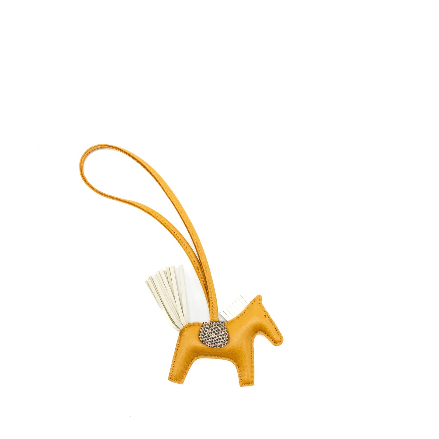 Hermes Rodeo pm touch bag charm swift/ lizard sesame / craie / desert stamp U