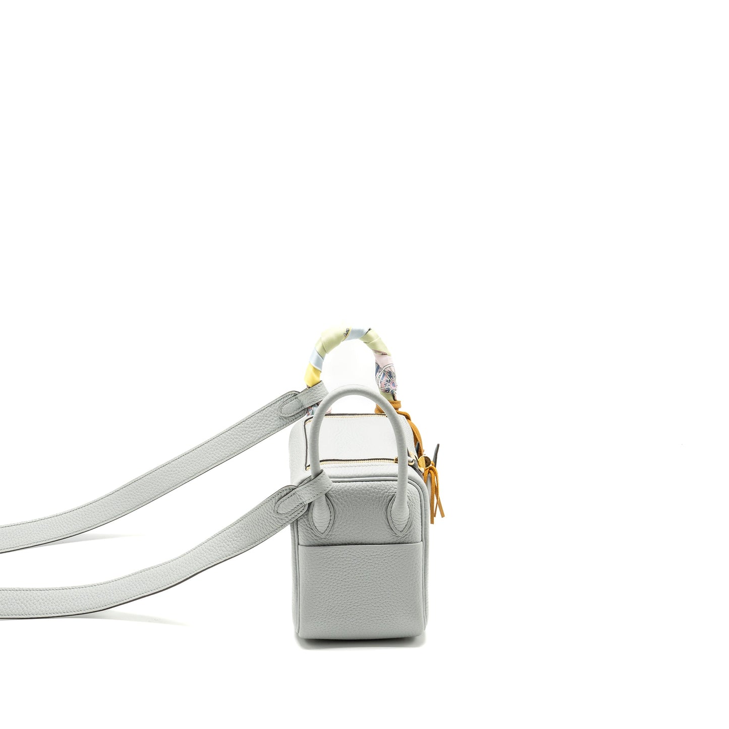 Hermes Mini Lindy Clemence Blue Pale GHW Stamp Z