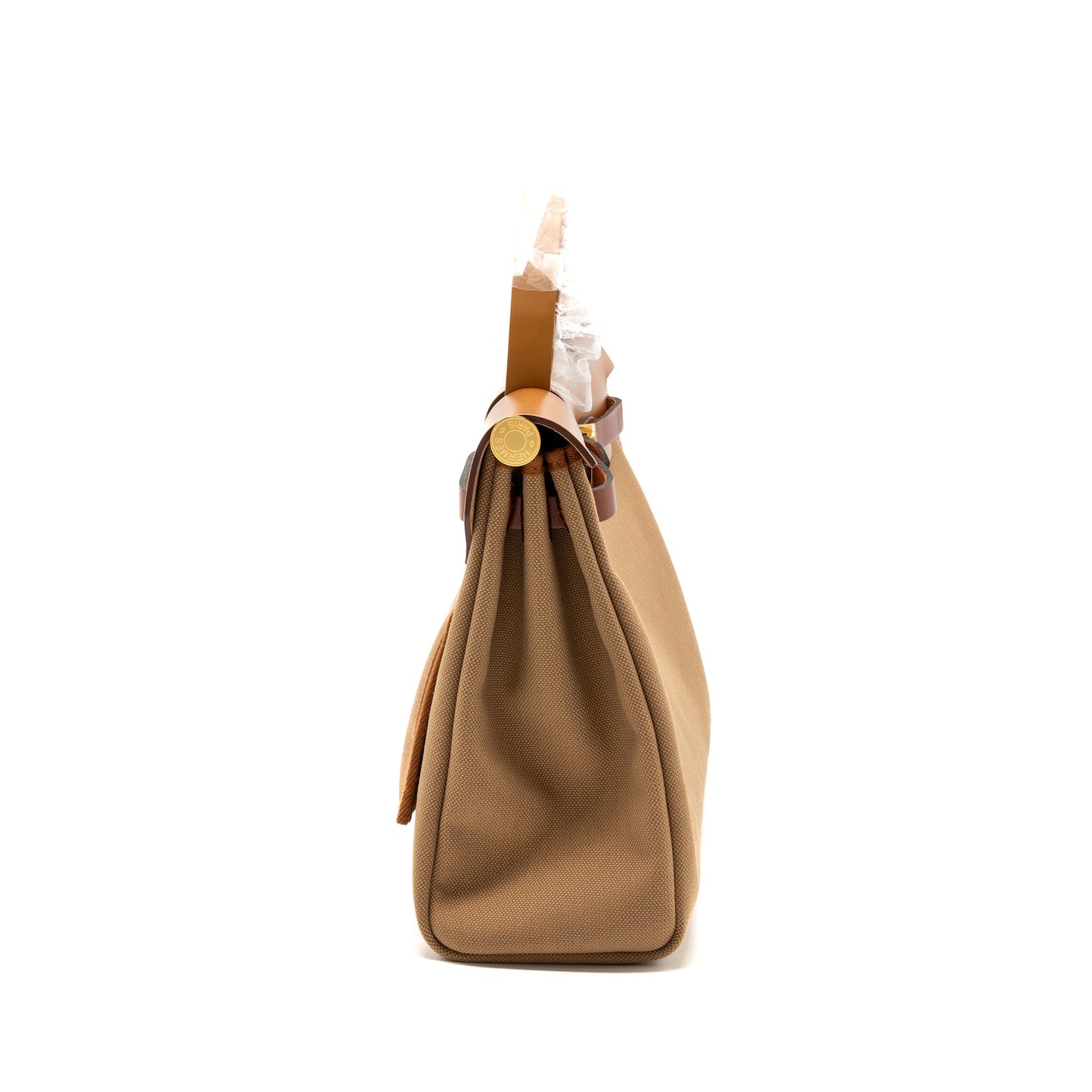 Hermes Herbag 31 CANVAS/HUNTER LEATHER Chai/Naturel Sable/Fauve/Cuivre GHW Stamp U