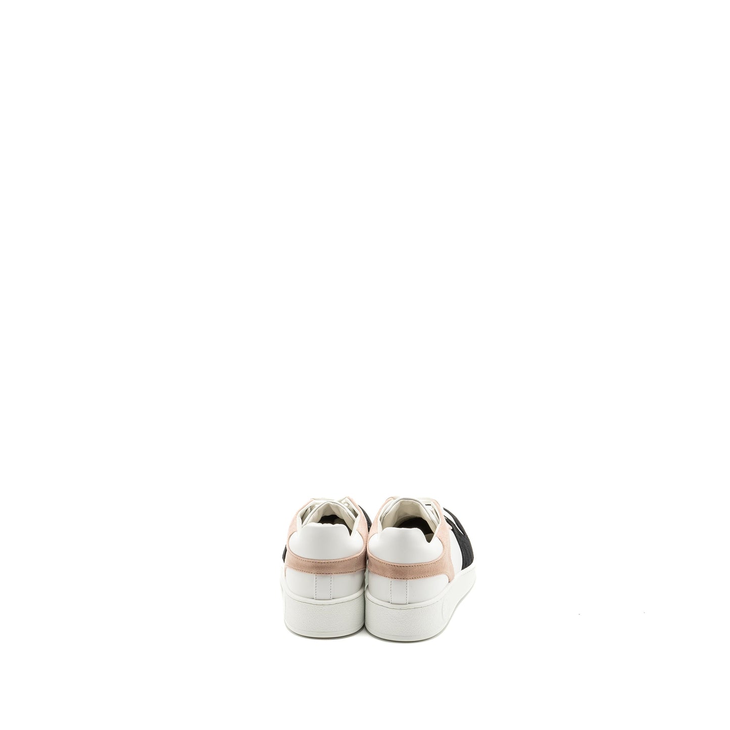 Hermes size 37 freestyle sneakers suede / calfskin black / white/ pink