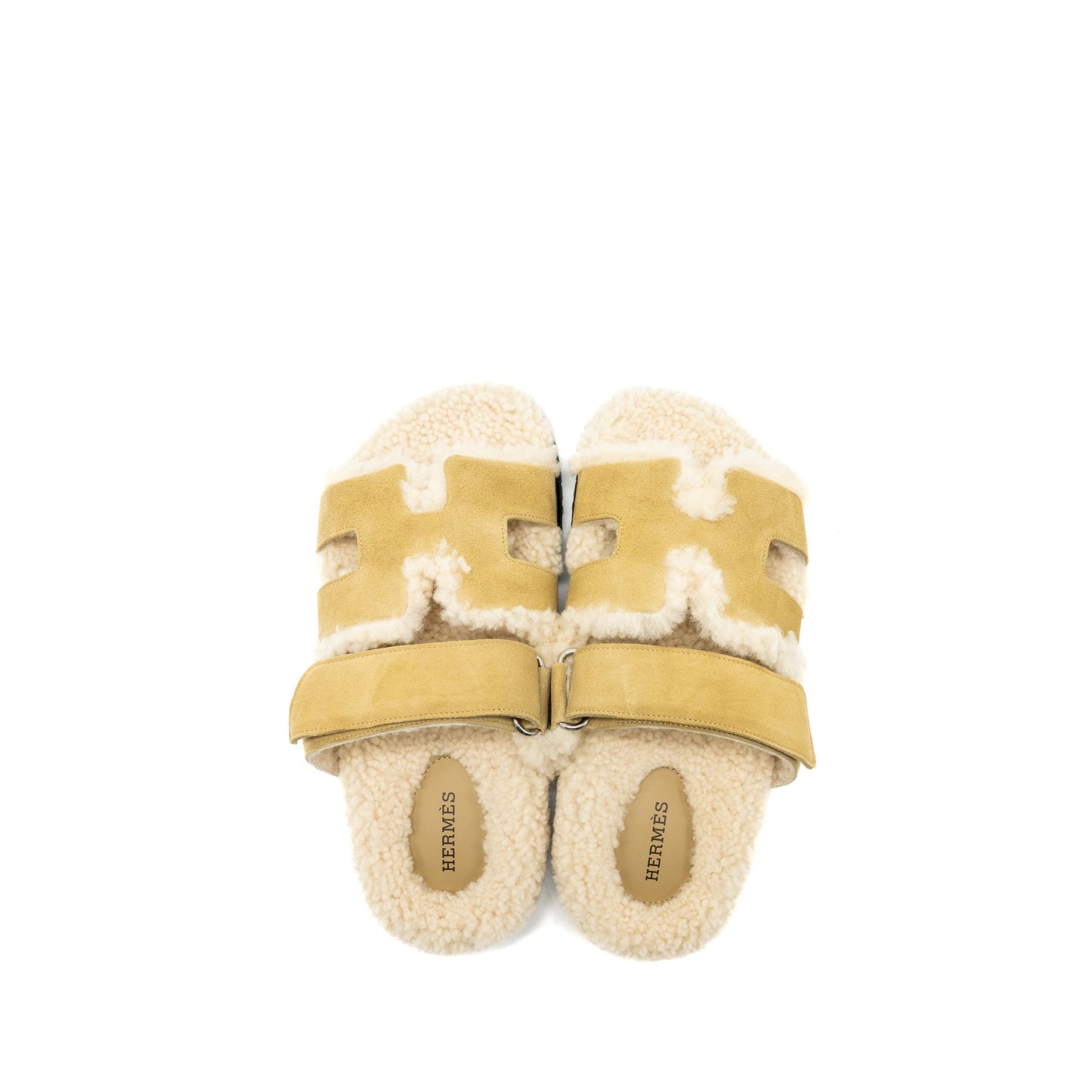 Hermes size 36 chypre sandals chevre velours beige albatre