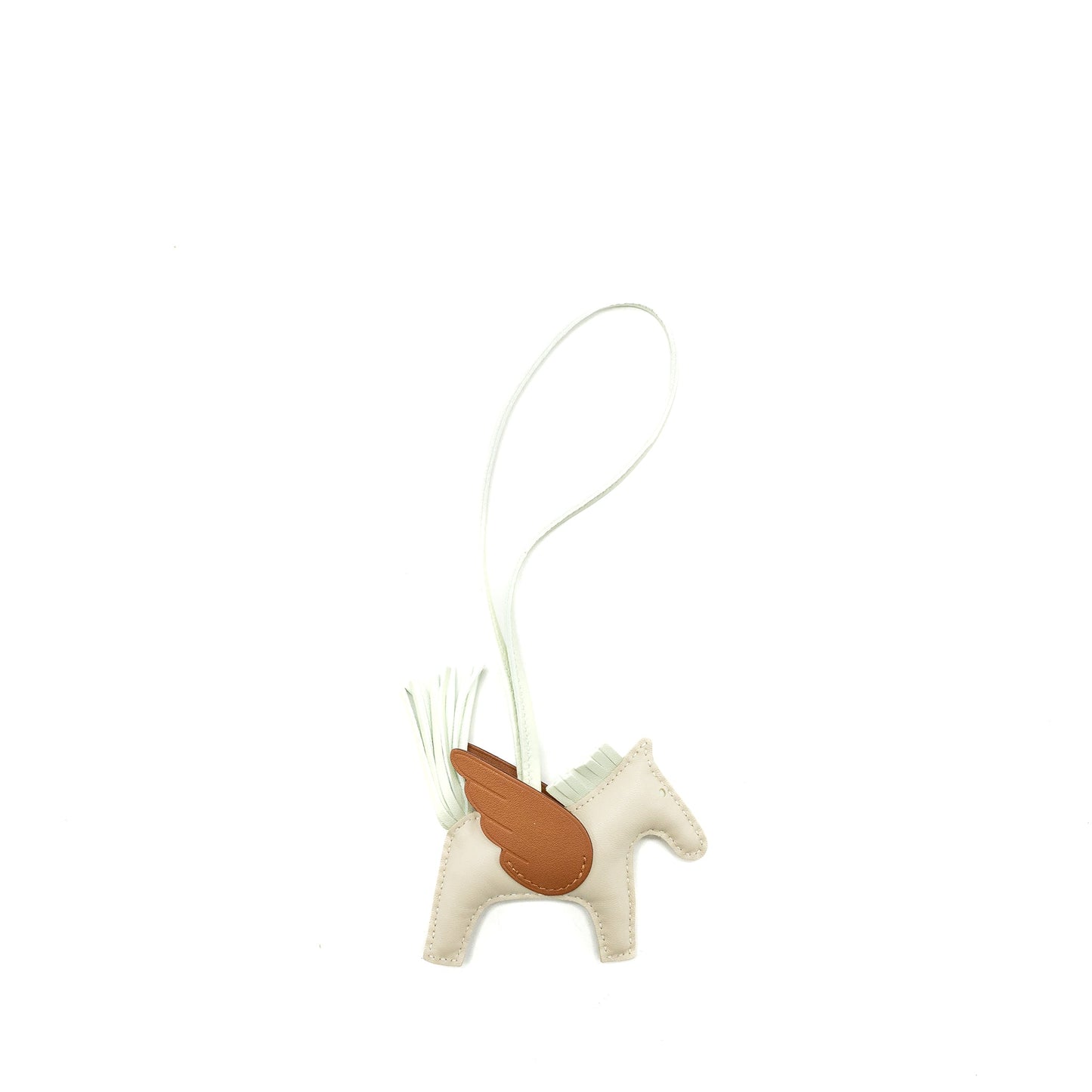 Hermes Rodeo pegase pm bag charm craie / vert fizz/ gold stamp B